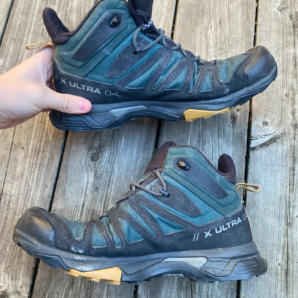 Salomon Salomon X Ultra 4 Mid Gore-Tex Hiking Boots Black Green Siz Size US 11.5 / EU 44-45 - 6 Thumbnail