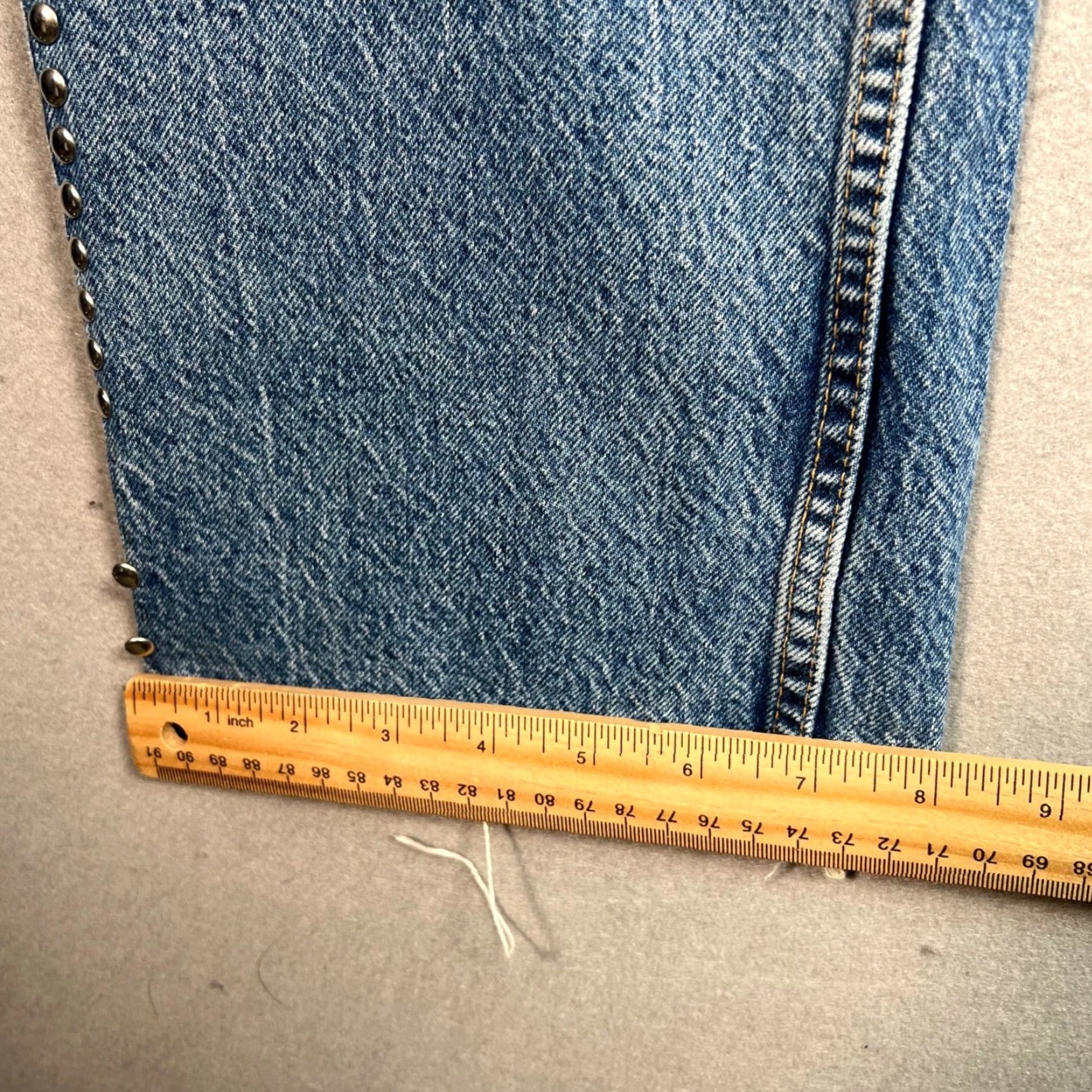 Zara VINTAGE Zara Womens Distressed Denim Jeans with Studded Details Size 2 Blue High Rise Straight Size 26" / US 2 / IT 38 - 7 Thumbnail