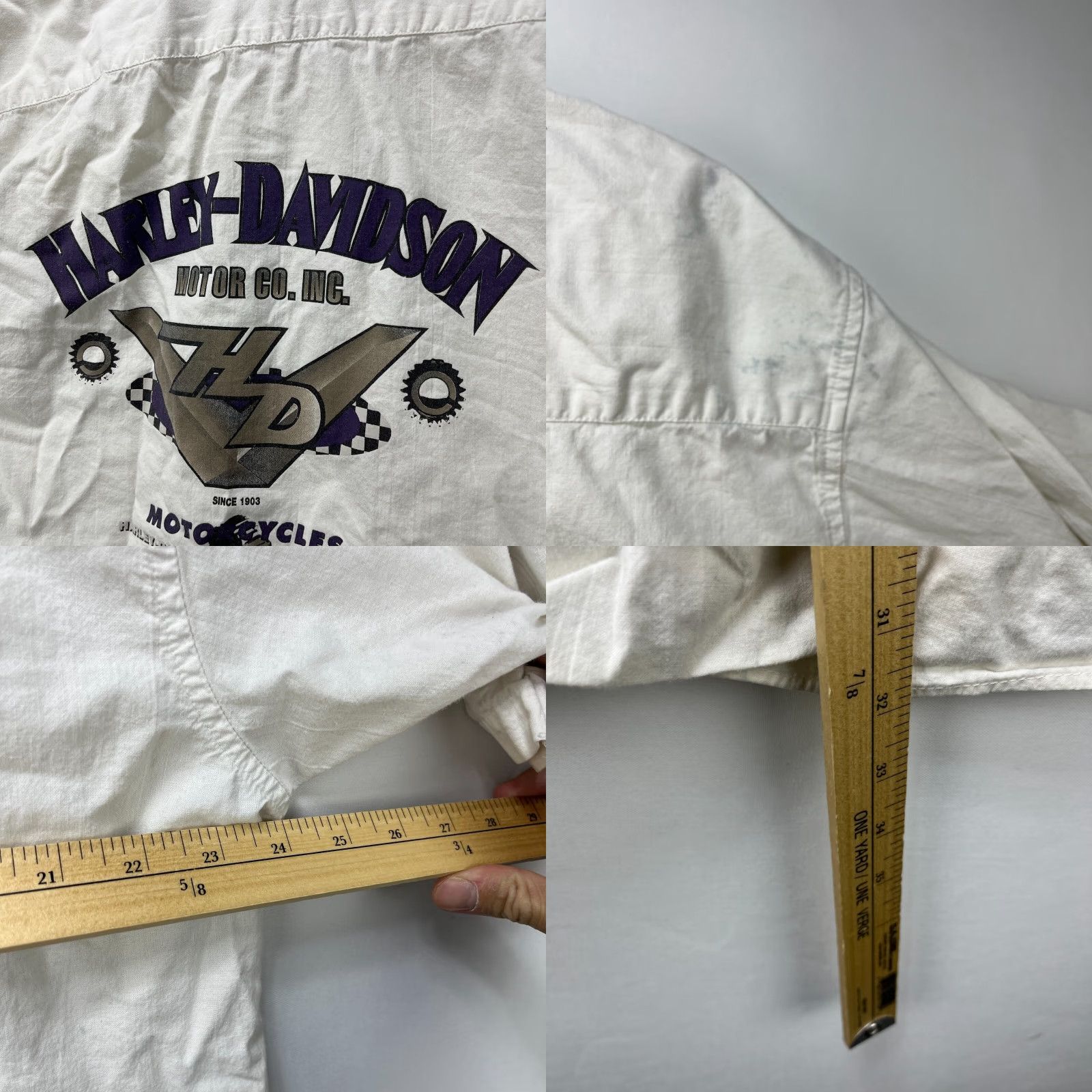 Harley Davidson VINTAGE Harley-Davidson Eagle Button-Up Shirt XL Men White 90s Shirt Vintage Harley-Davidson Mens XL White 90s Size US XL / EU 56 / 4 - 8 Thumbnail