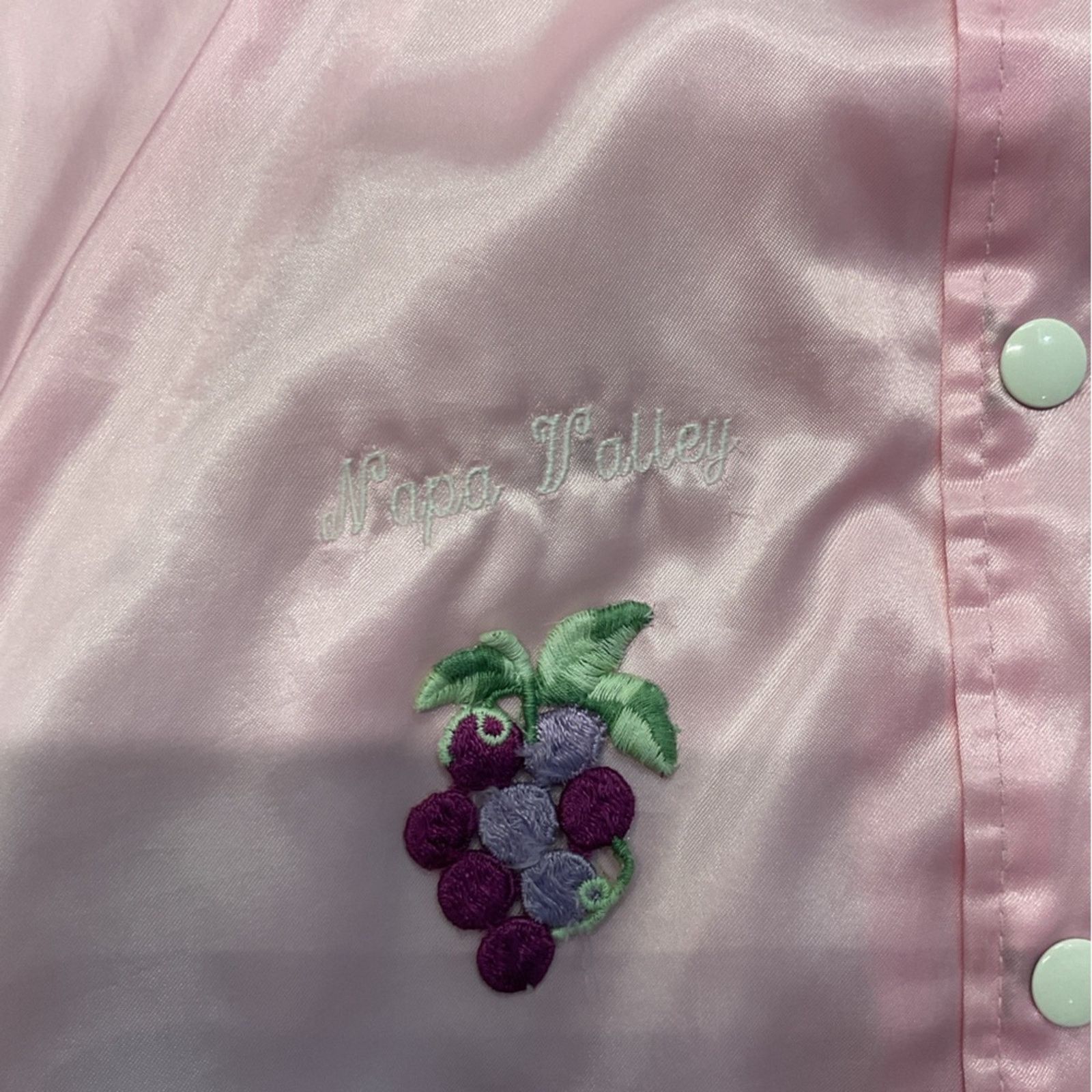 Vintage 1970s Napa Valley Pink Satin Souvenir Jacket – USA Made Size L / US 10 / IT 46 - 8 Thumbnail