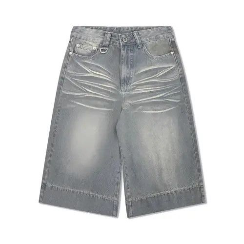 VIBE Distressed washed straight leg loose casual denim shorts Size US 32 / EU 48 - 2 Thumbnail