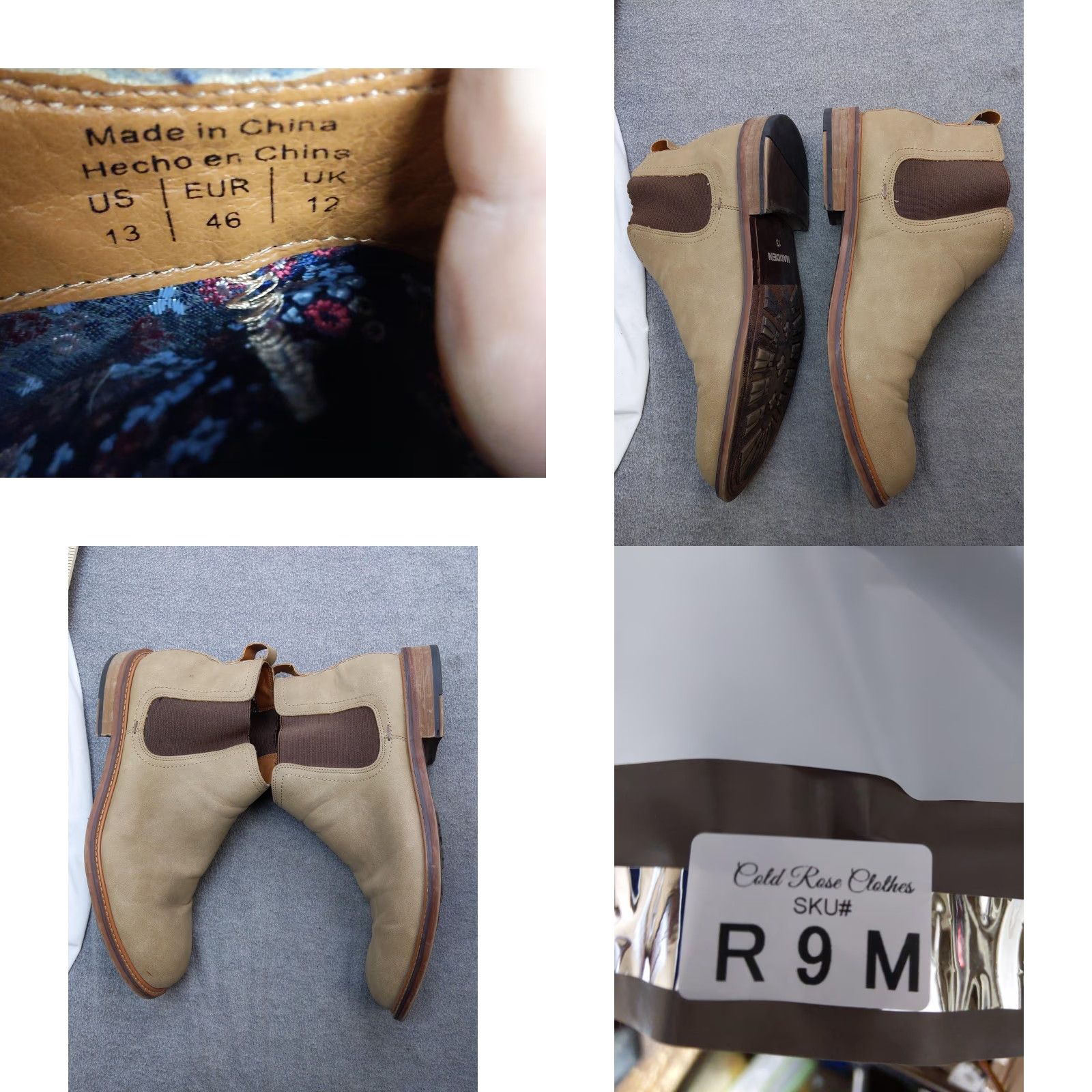 Vintage Madden Chelsea Boots Mens 13 Beige Nubuck Slip On Ankle Ortholite Casual Boots Size US 13 / EU 46 - 8 Thumbnail