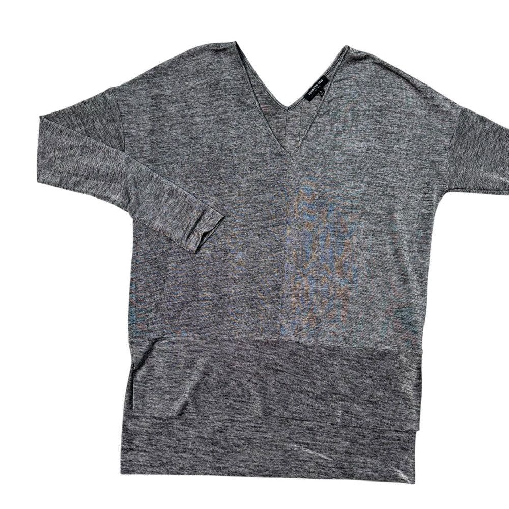 Kenneth Cole Kenneth Cole Grey Melange Hi Low V-Neck Sweater Size S Size S / US 4 / IT 40 - 5 Thumbnail