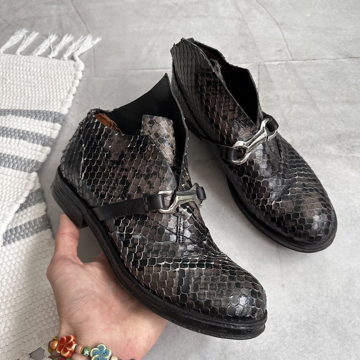 A.S.98 RARE AS 98 Airstep Vintage Straps Boots Faux Python Leather Size US 7 / IT 37 - 7 Thumbnail