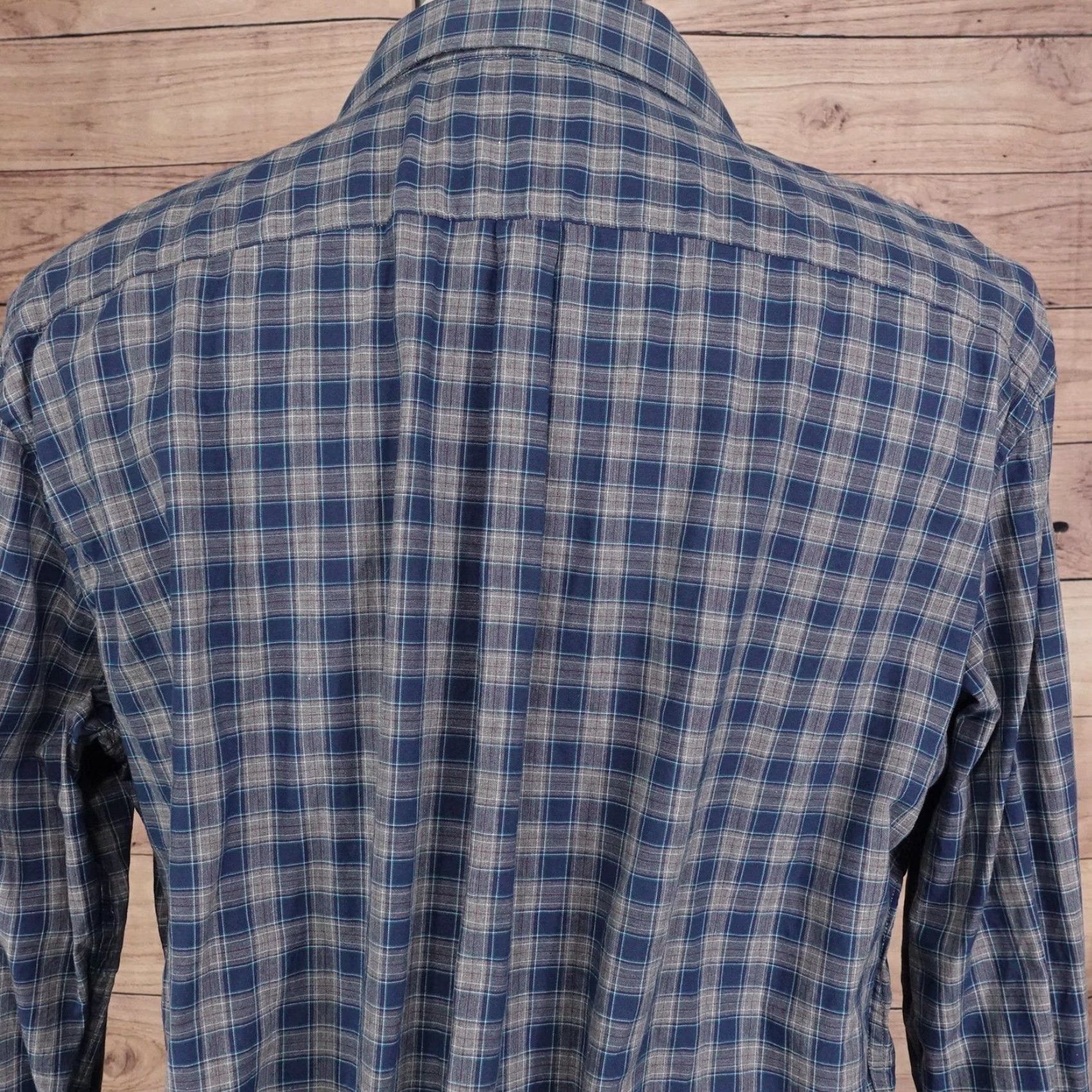 Apt. 9 APT.9 Shirt Mens XLT Blue Plaid Long Sleeve Button Front Cotton Tall Casual Size US XL / EU 56 / 4 - 5 Thumbnail