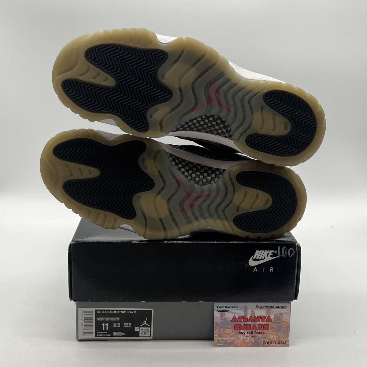 Jordan Brand Air Jordan 11 low IE black cement Size US 11 / EU 44 - 8 Thumbnail