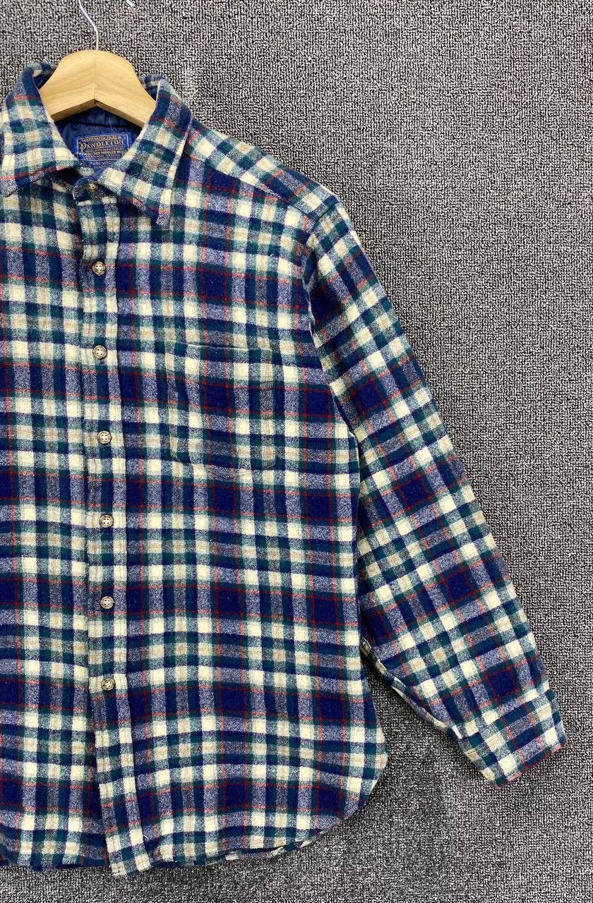 Pendleton Vintage Pendleton Wool Flannel Shadow Plaid Shirts Button Up Size M / US 6-8 / IT 42-44 - 4 Thumbnail