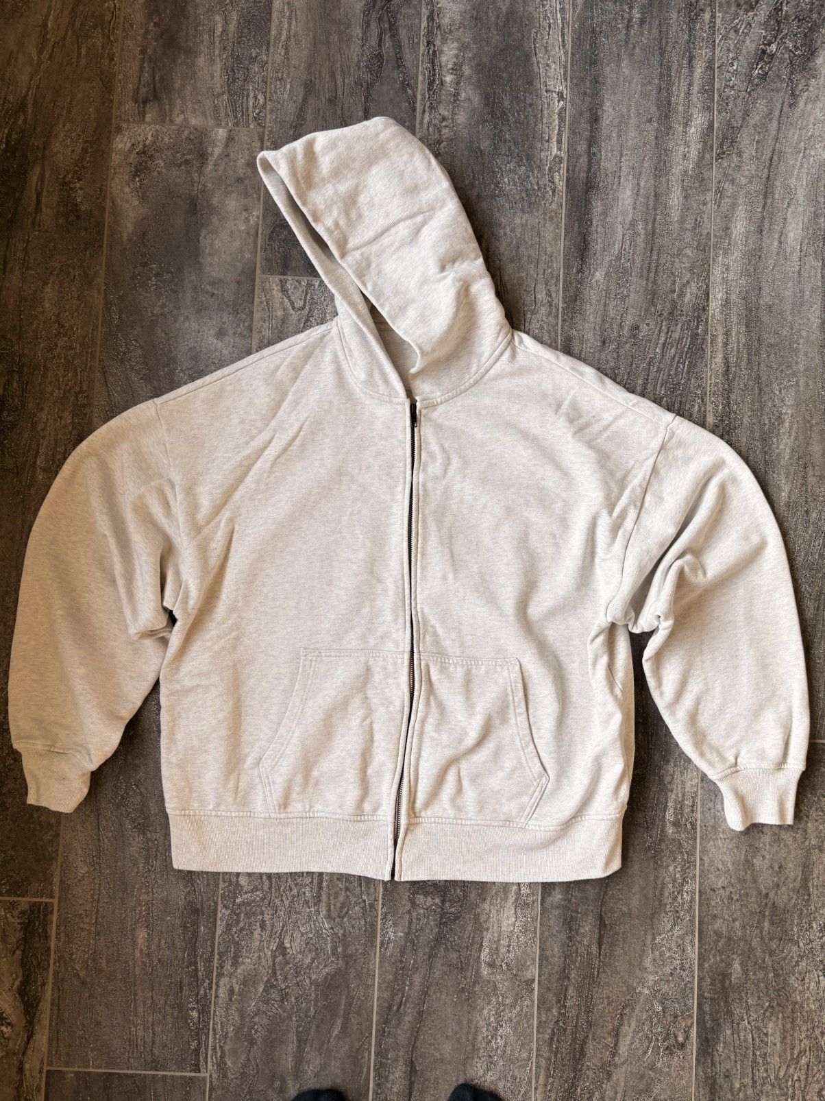 Vintage Heavy Weight Cream Grey Zip Up Hoodie Size US L / EU 52-54 / 3 - 1 Thumbnail