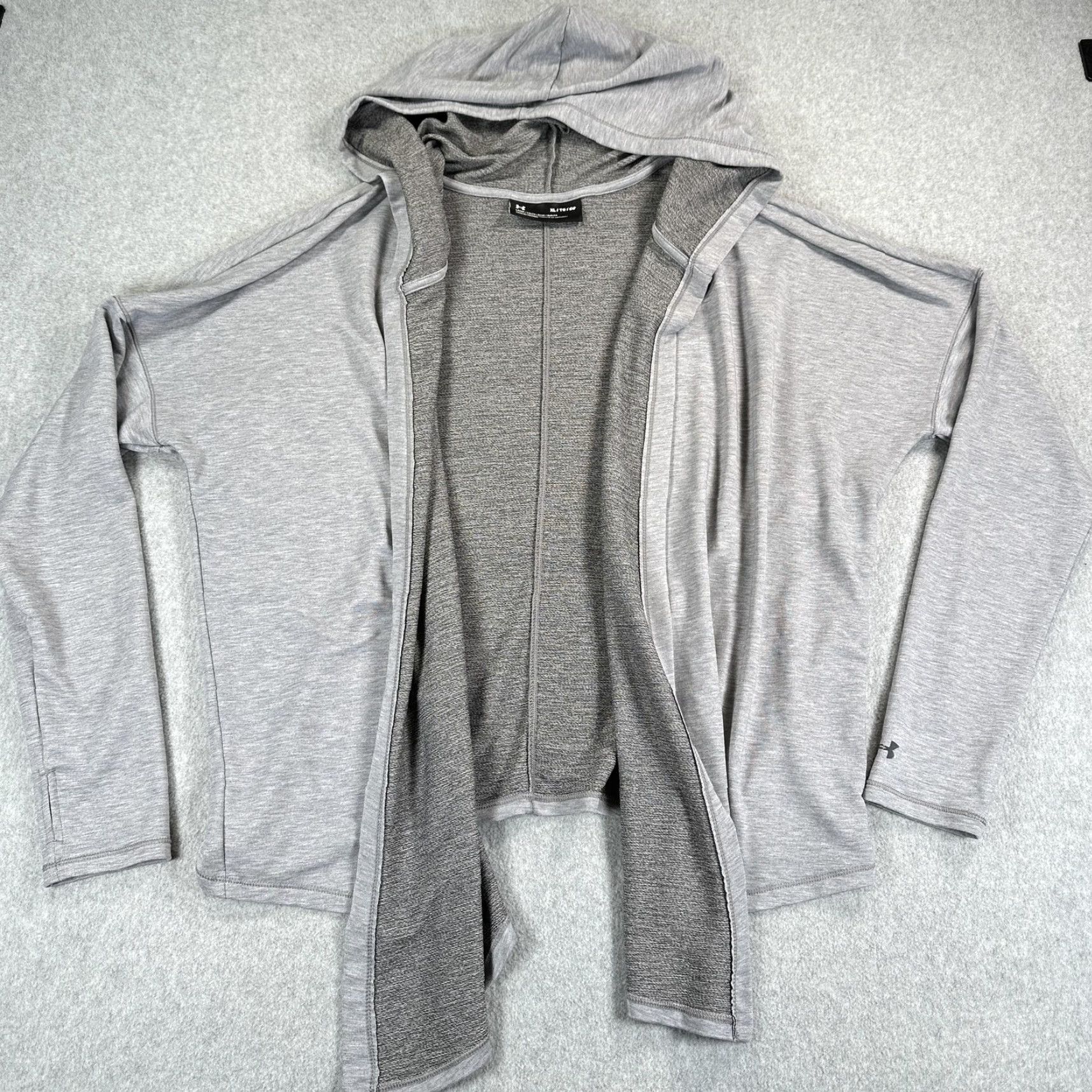 Under Armour Under Armour Hoodie Womens XL Gray Open Front Lightweight Loose Cardigan Shirt (Hooded) Size XL / US 12-14 / IT 48-50 - 2 Thumbnail