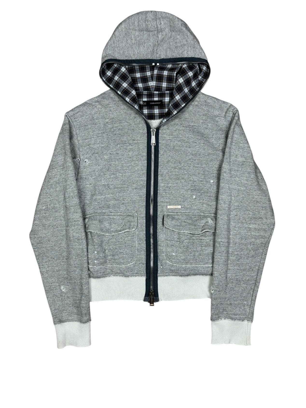 Dsquared2 2000s Dsquared2 Distressed Full Zip Hoodie Size US S / EU 44-46 / 1 - 1 Thumbnail
