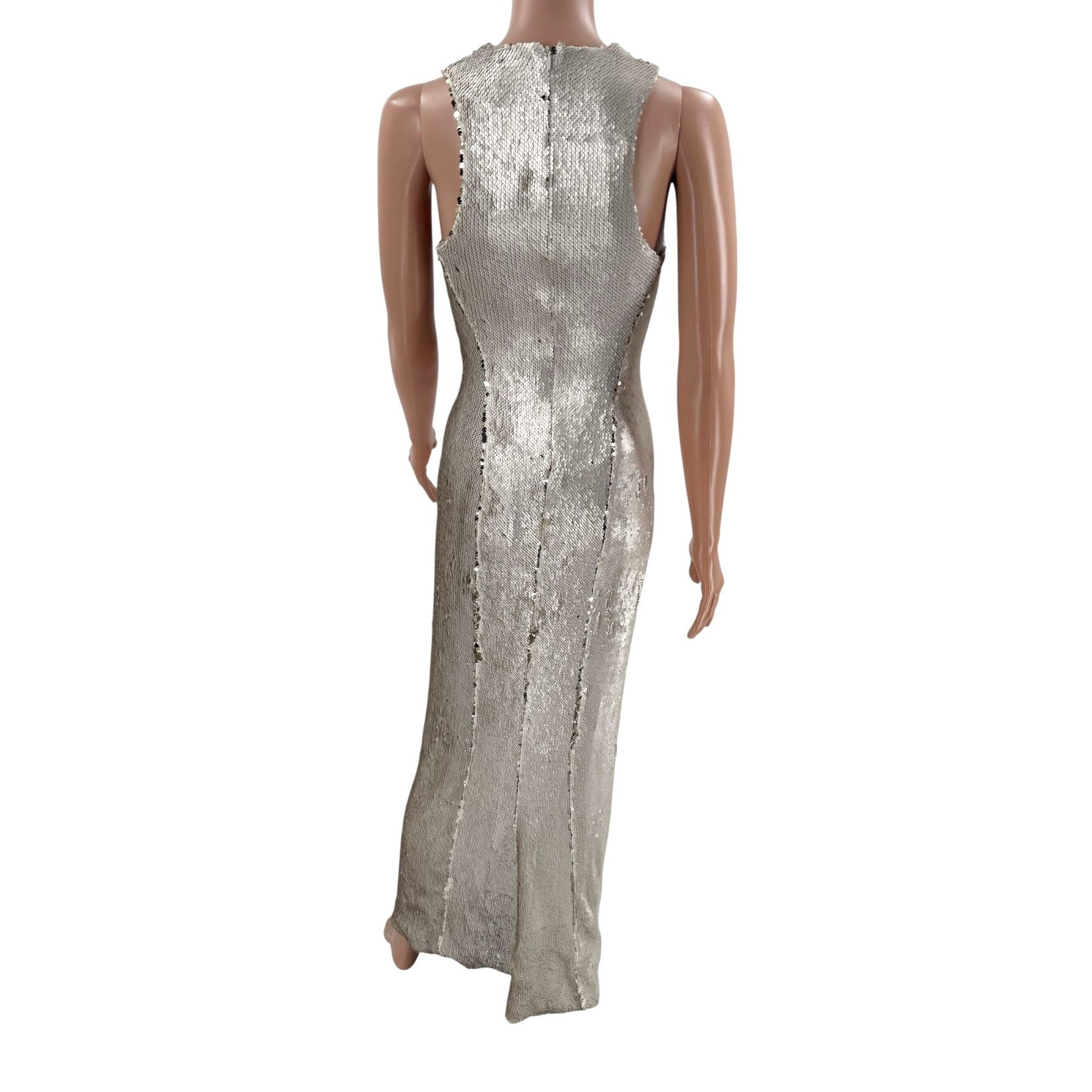 Galvan Galvan Gold Dress Sequin Maxi FR34 US2 Size XS / US 0-2 / IT 36-38 - 5 Thumbnail