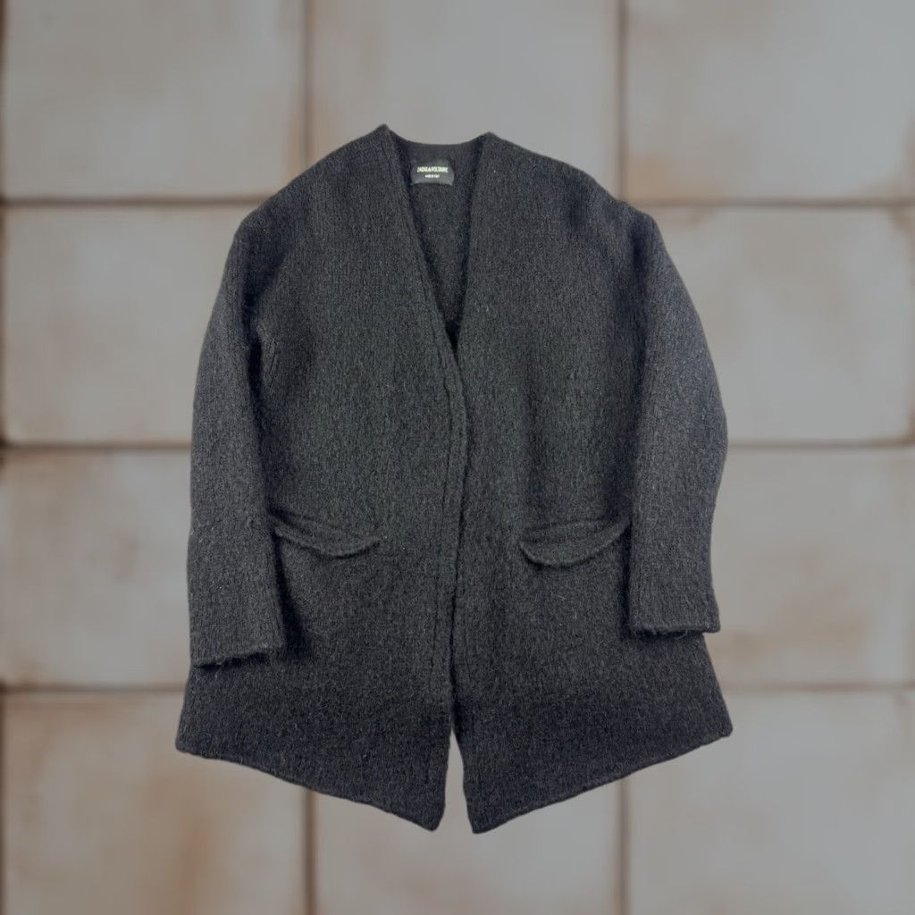 Zadig & Voltaire Cardigan Women’s XS Black Open Front Sweater Wool Blend Knit V-Neck Logo Long Sleeve Casual Workwear