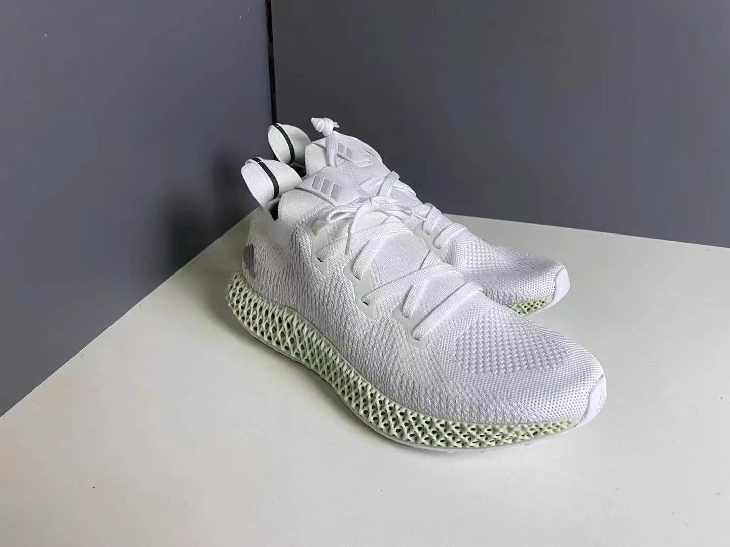 Adidas adidas Ultra 4D "Core White/Almost Lime" Running Shoes K15 Size US 13 / EU 46 - 2 Thumbnail