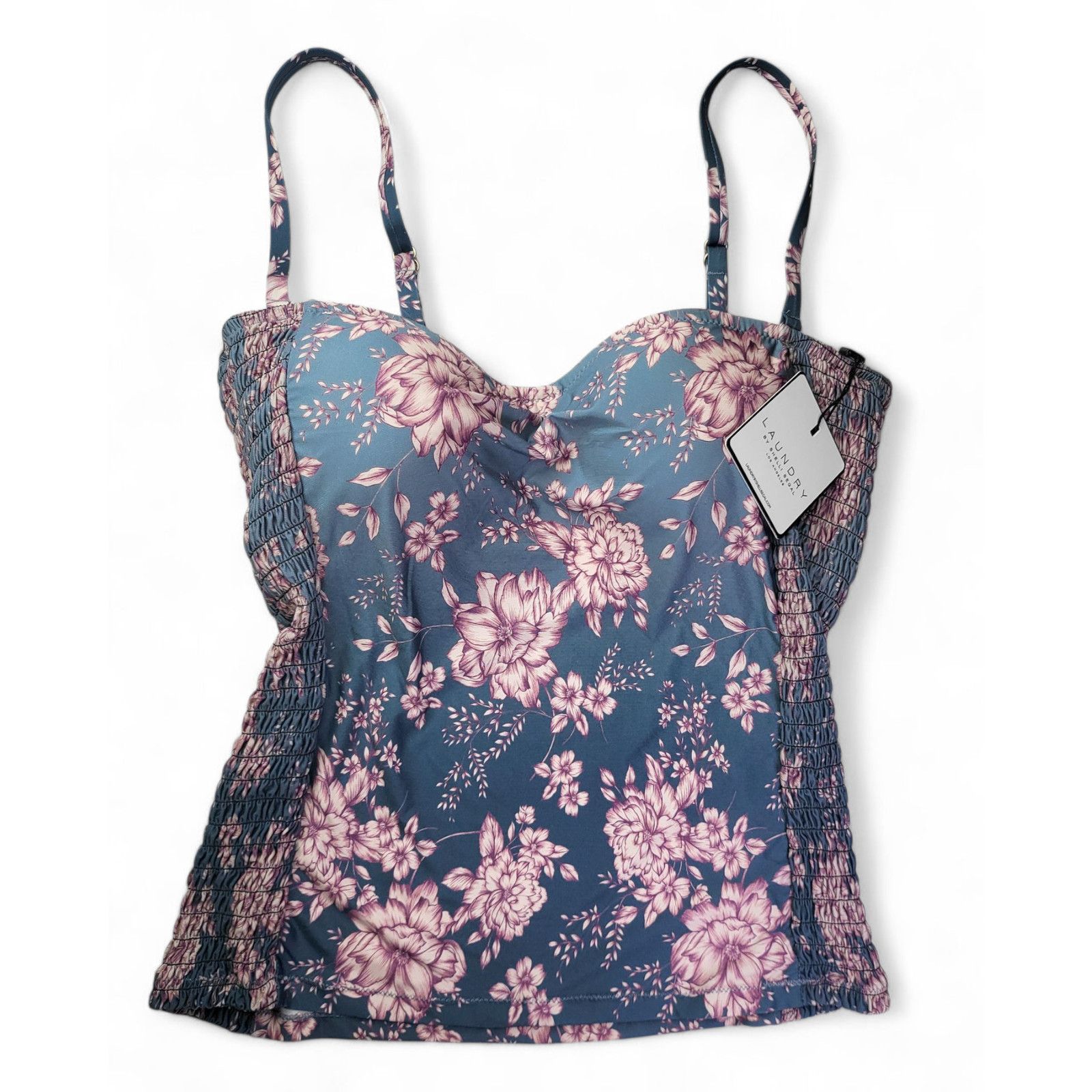 Laundry by Shelli Segal NWT Laundry Vintage Floral Ruched Corset Swim Top French MD Size M / US 6-8 / IT 42-44 - 2 Thumbnail