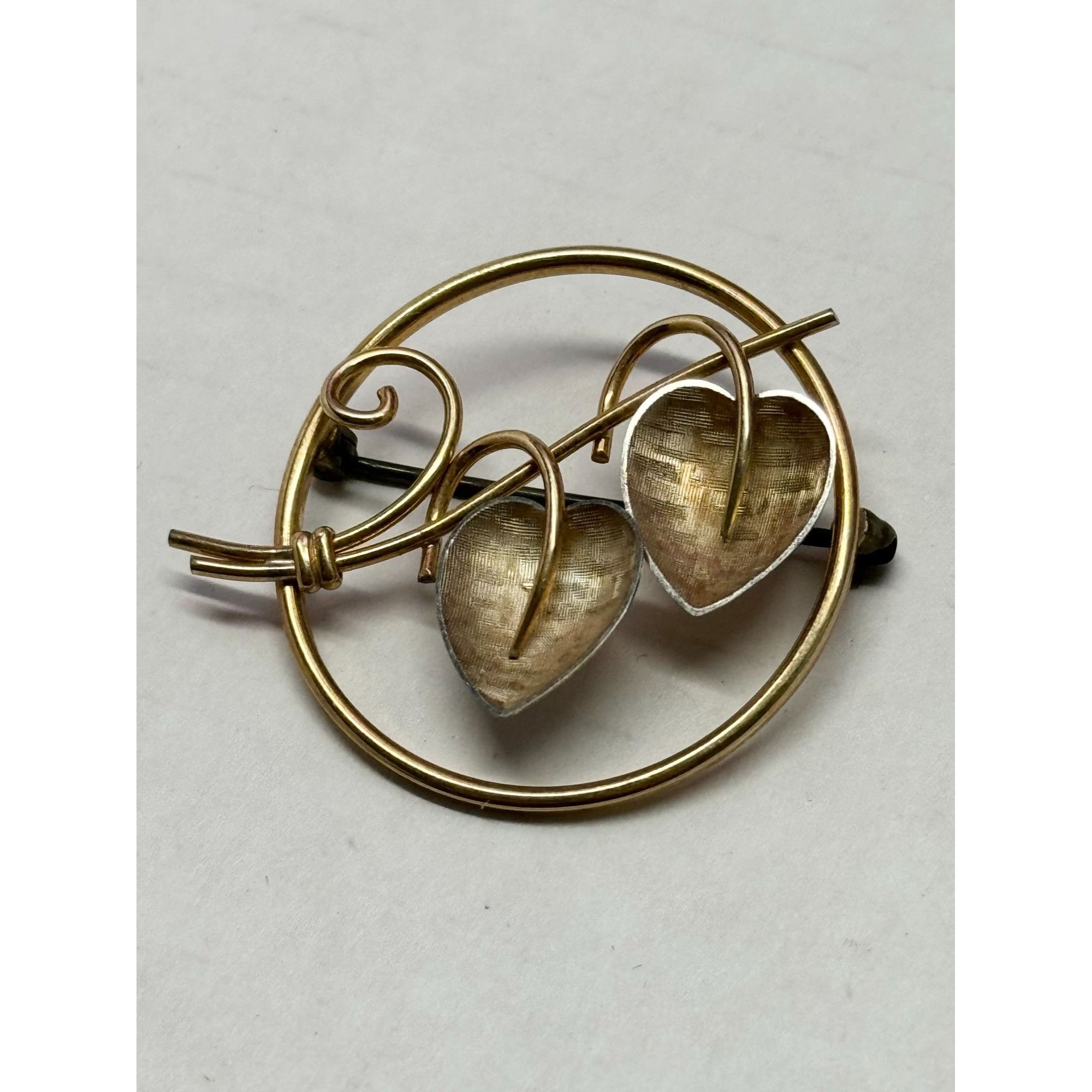 Vintage Vintage Krementz Gold Filled Circle Brooch pin Size ONE SIZE - 2 Thumbnail