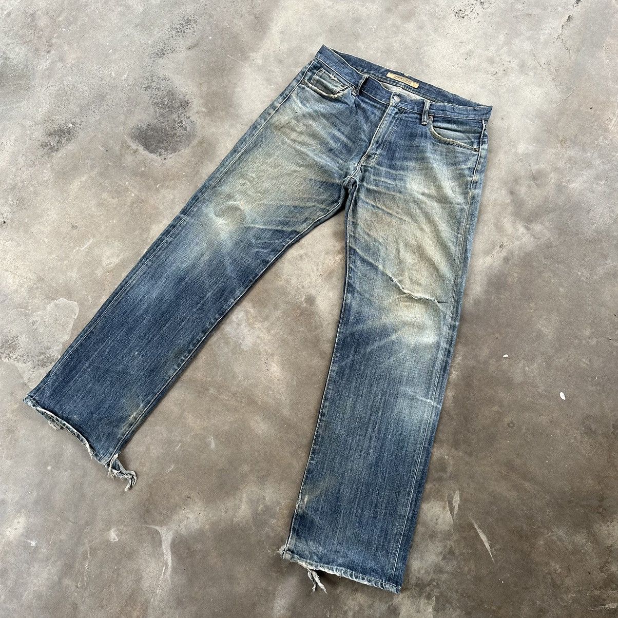 Japanese Brand Vintage Japanese Rusty Distressed Faded Denim Jean Pant W34 Size US 34 / EU 50 - 3 Thumbnail