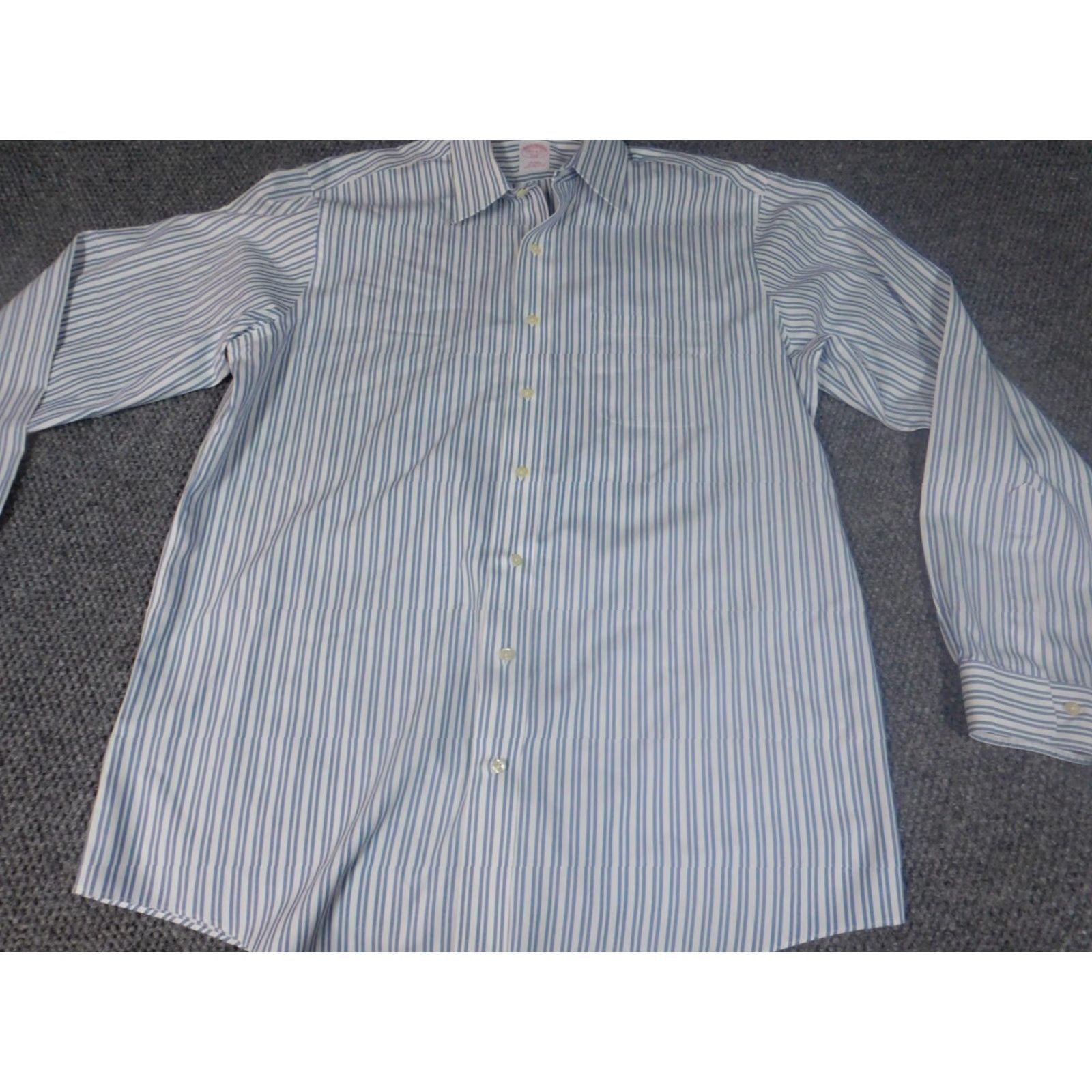 Brooks Brothers Brooks Brothers Mens Shirt 16.5 Blue Striped Button Up Classic Casual Dress Shirt Regular Long Sleeve Mens Size US XL / EU 56 / 4 - 3 Thumbnail