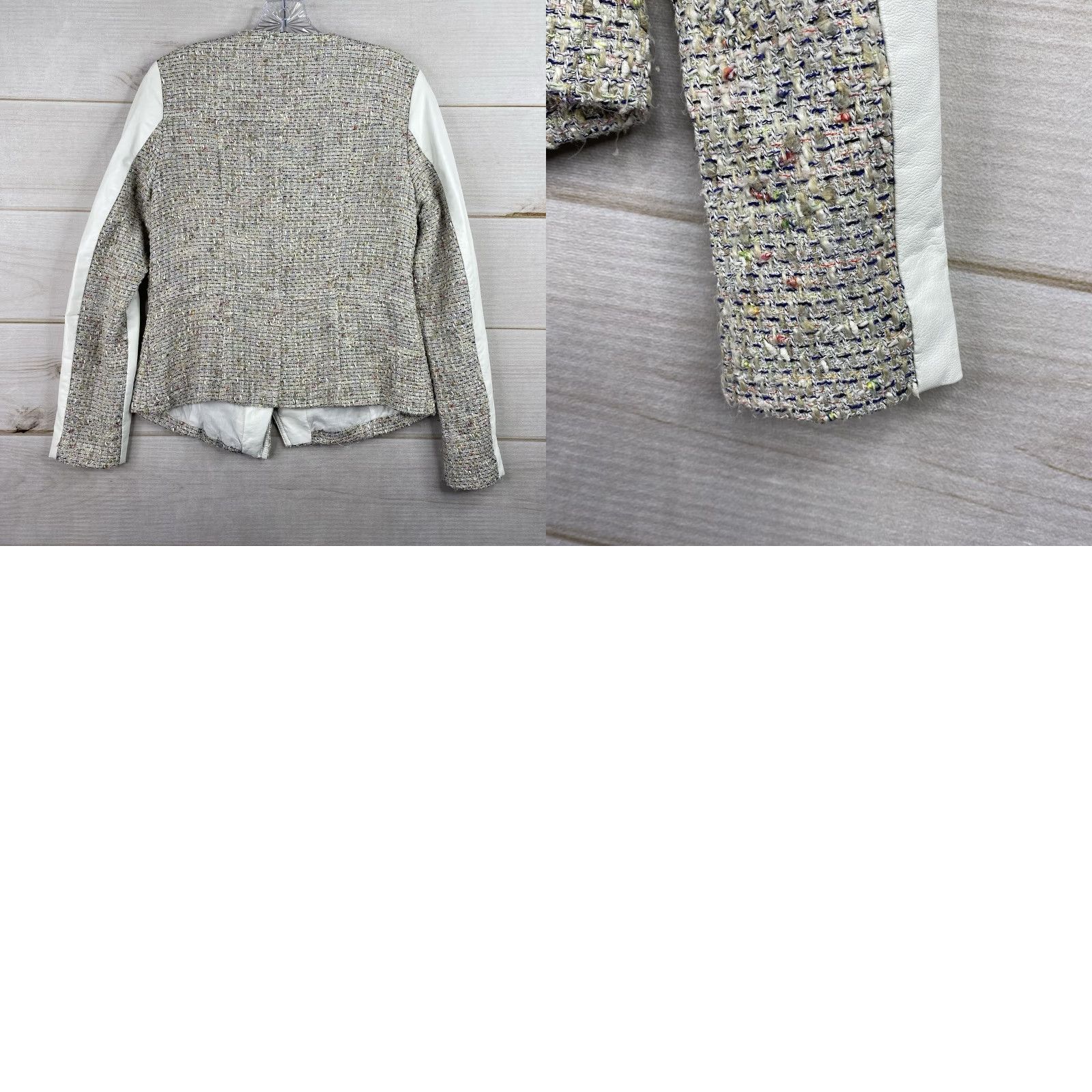 Vintage KUT from the Kloth Jacket Women M Mixed Media Tweed Zip Up Pockets Vegan Leather Size M / US 6-8 / IT 42-44 - 8 Thumbnail