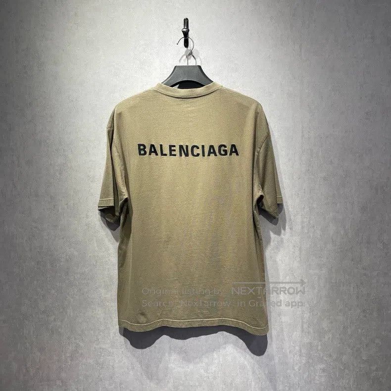 Balenciaga Balenciaga Logo Embroidered Olive Green Short Sleeve Size US M / EU 48-50 / 2 - 2 Thumbnail