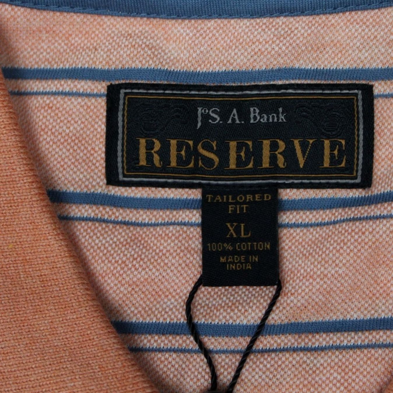 Jos. A. Bank Jos. A. Bank Polo Shirt NWT Men XL Orange/Gray Striped 100% Cotton Pullover Short Sleeve Button Logo Casual, Driving, Golf, Walking Mens Size US XL / EU 56 / 4 - 6 Thumbnail