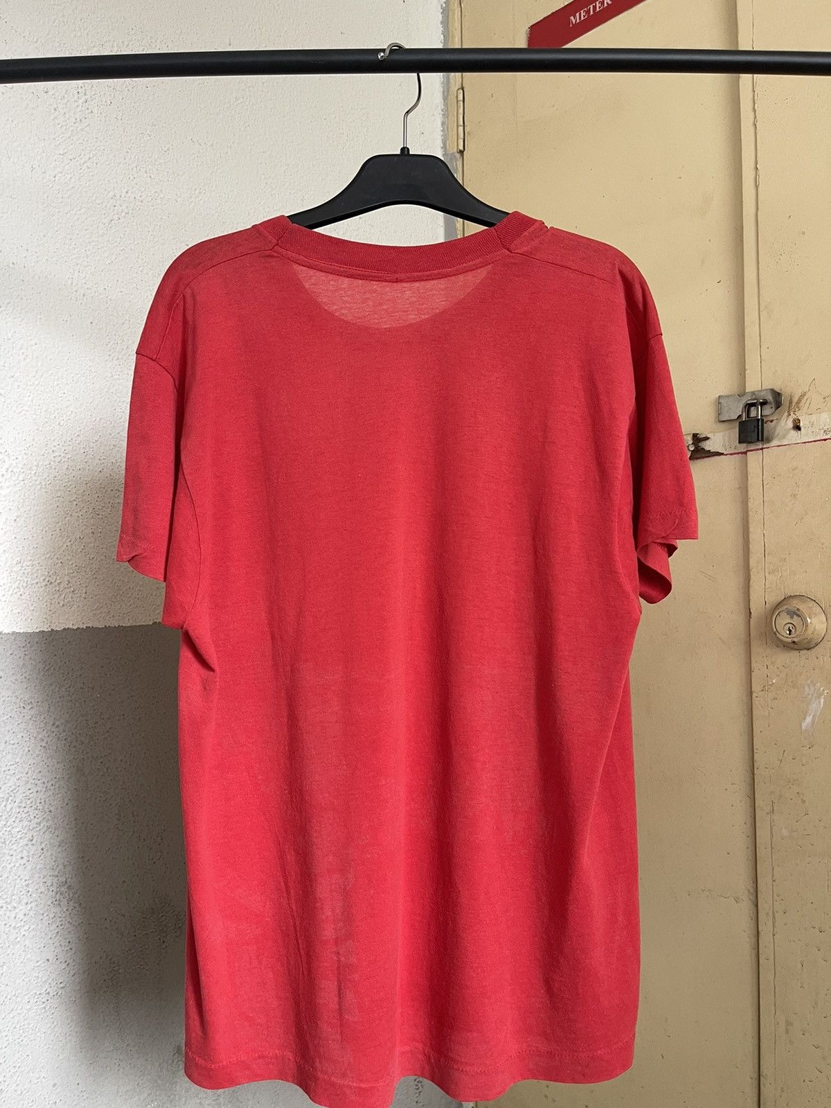 Vintage Vintage 1980s Shit Happens Faded Red Tee Size US L / EU 52-54 / 3 - 2 Thumbnail