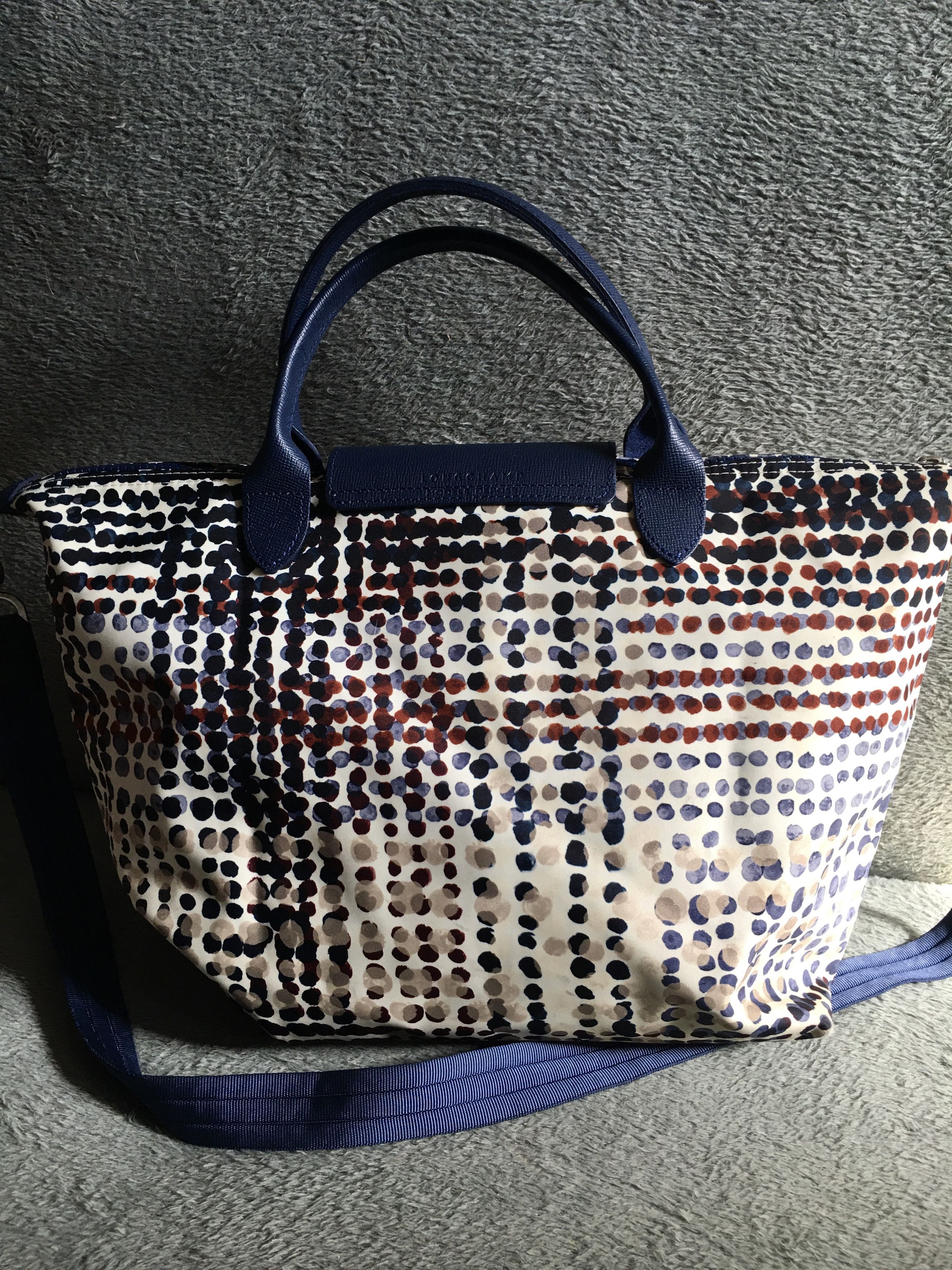 Longchamp LONGCHAMP Le Pliage Neo Blue Polka Dot Limited Edition Size ONE SIZE - 4 Thumbnail