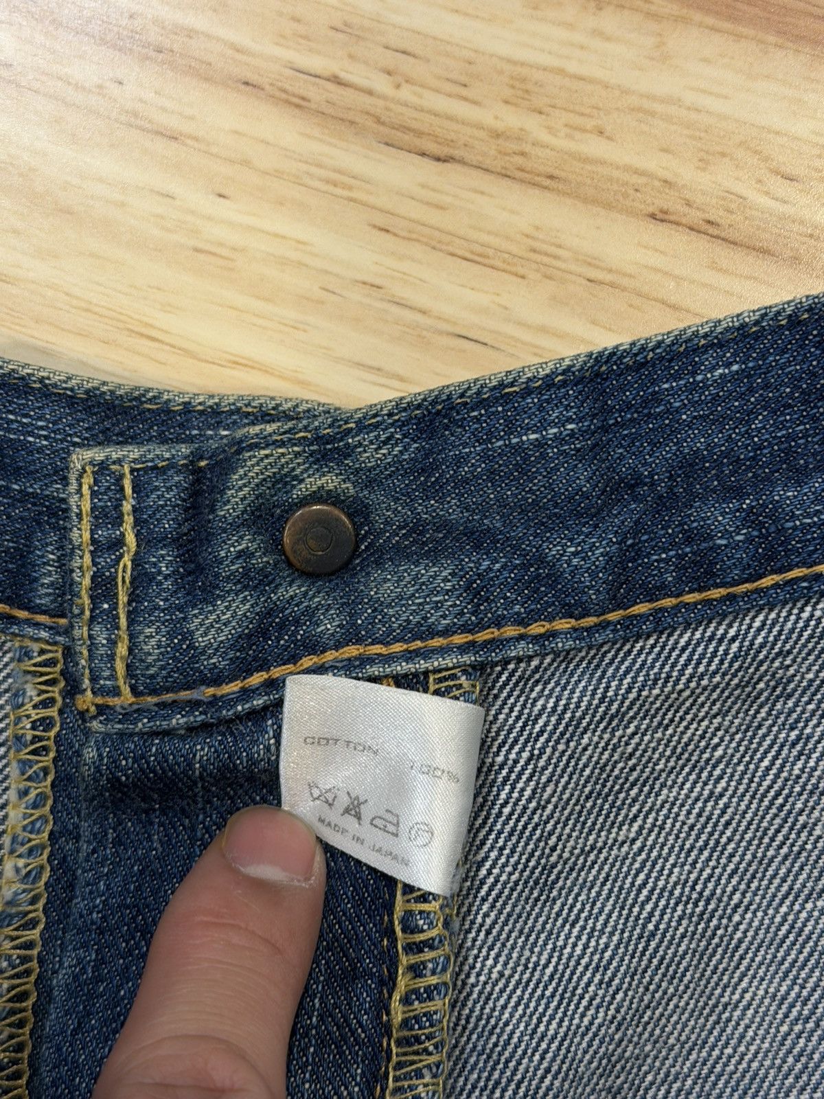 Number (N)ine AW03 Kurt Cobain Velvet Patch Denim Jeans 2 Size US 31 - 7 Thumbnail