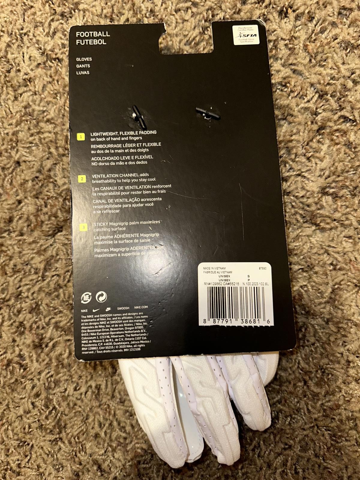Nike Nike Men’s White Superbad 6.0 Football Gloves Size ONE SIZE - 9 Thumbnail