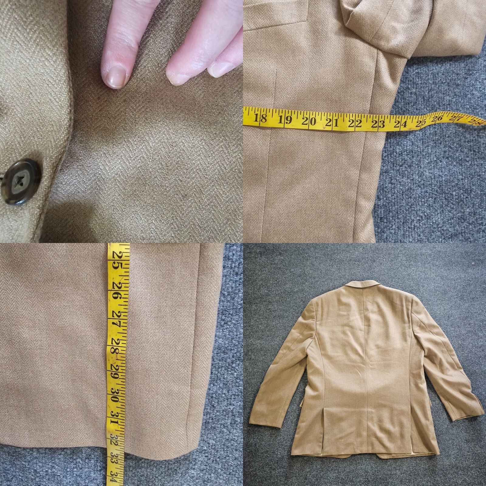 Joseph Abboud Joseph Abboud Blazer Mens 44L Beige Tan Cashmere 3 Button Sport Coat Business Blazer Size 44R - 8 Thumbnail