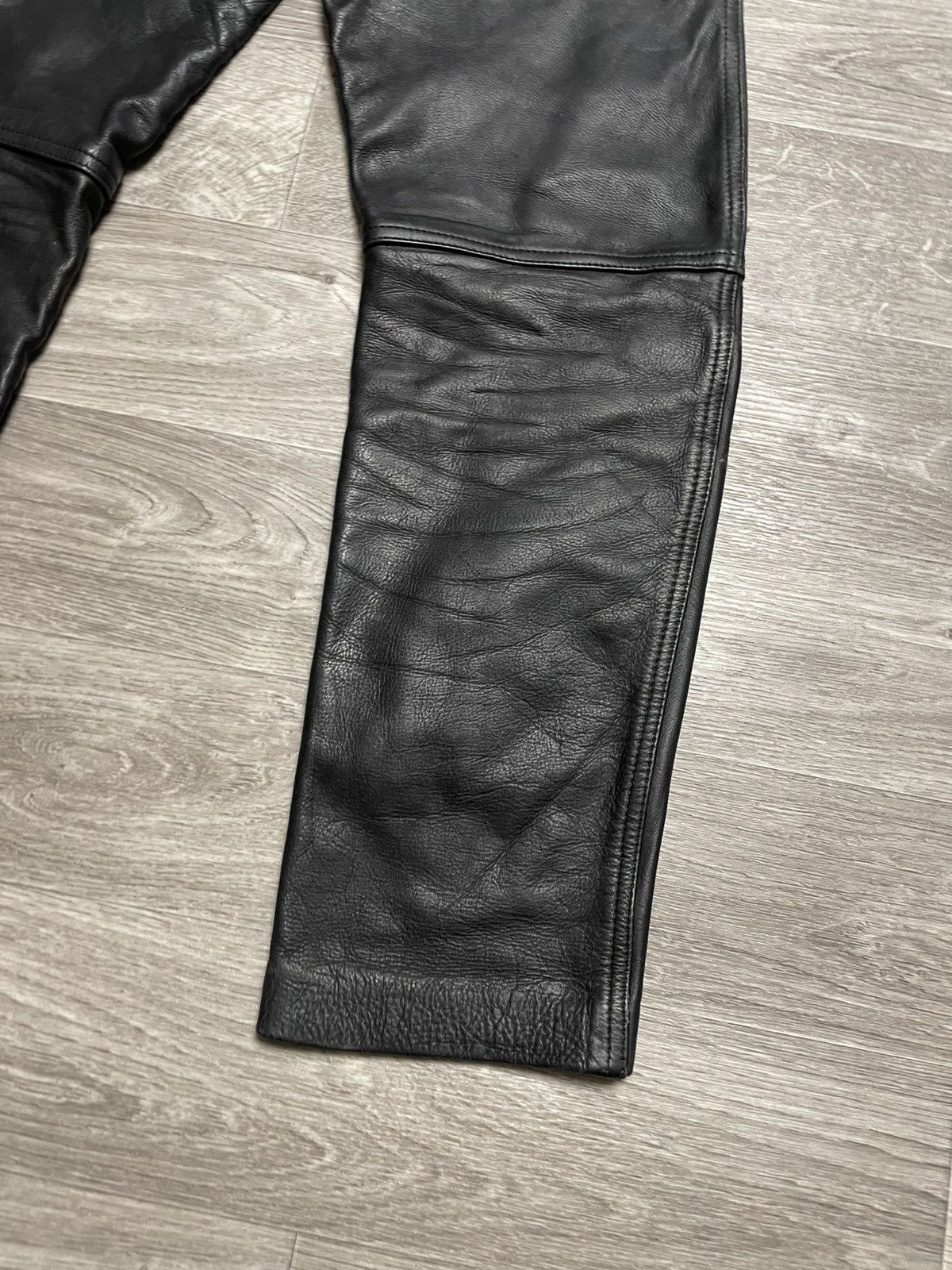 Genuine Leather Vintage Moto Real Leather Black Pants Size US 29 - 19 Thumbnail