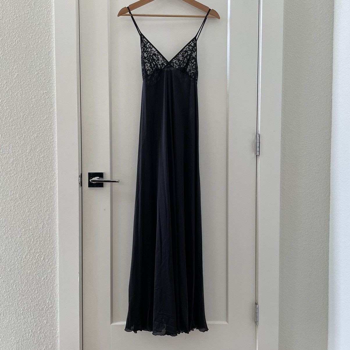 Vintage OLGA VINTAGE NIGHTGOWN Black Maxi Full Slip Dress Sexy Long Size S / US 4 / IT 40 - 3 Thumbnail