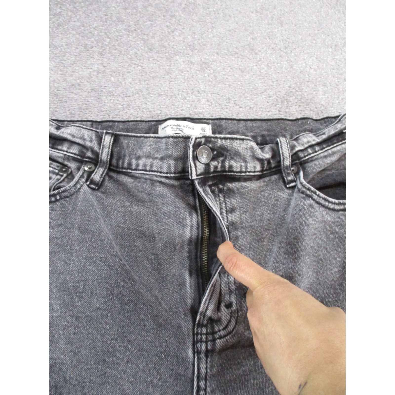 Abercrombie & Fitch Abercrombie & Fitch Jeans Womens 32 High Rise Skinny Gray Denim Womens Size 24" / US 00 / IT 34 - 3 Thumbnail