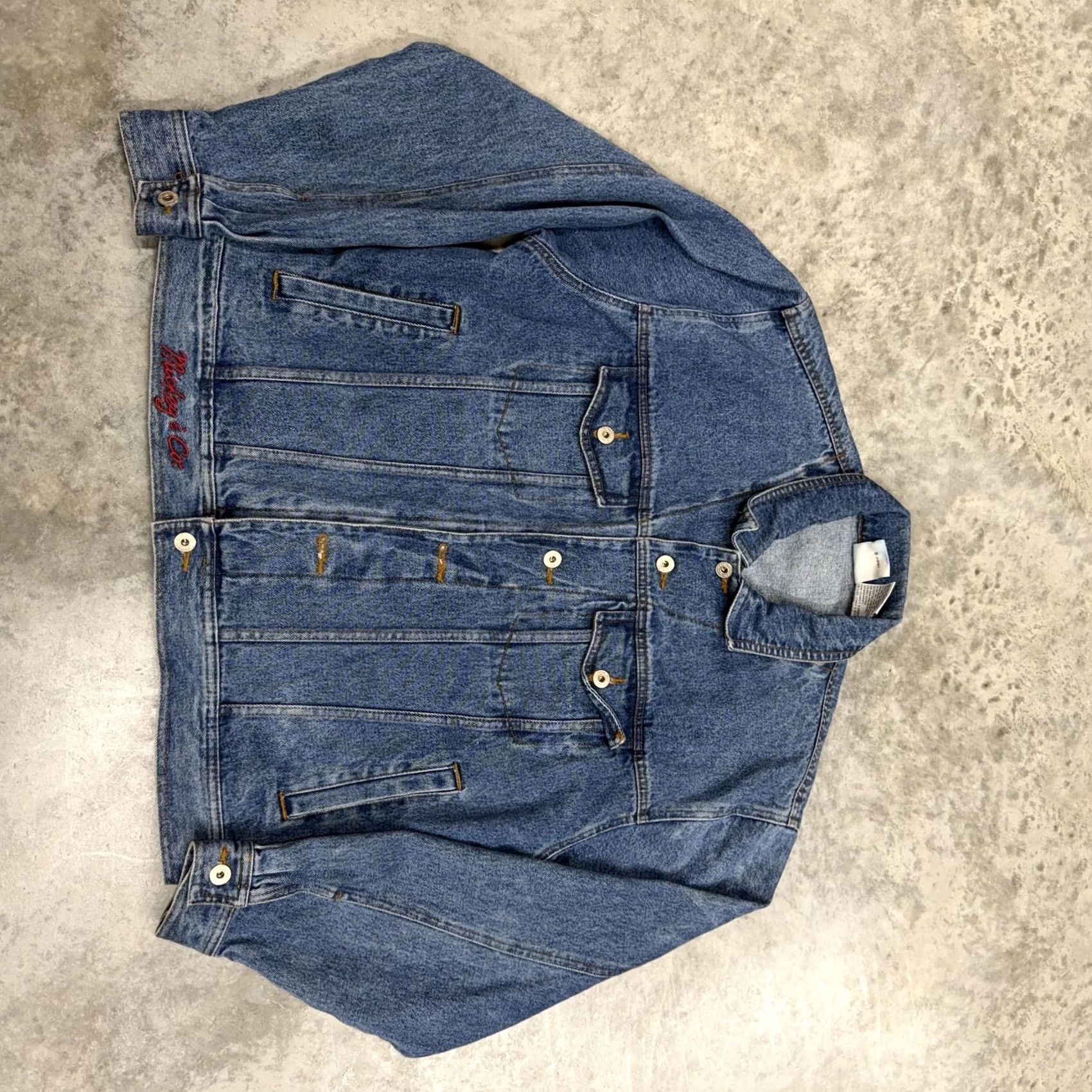 Mickey & Co. VINTAGE Mickey & Co Jacket Mens L Blue Denim Bomber 90s Cartoon Embroidered Logo Pockets Collared Size US L / EU 52-54 / 3 - 4 Thumbnail