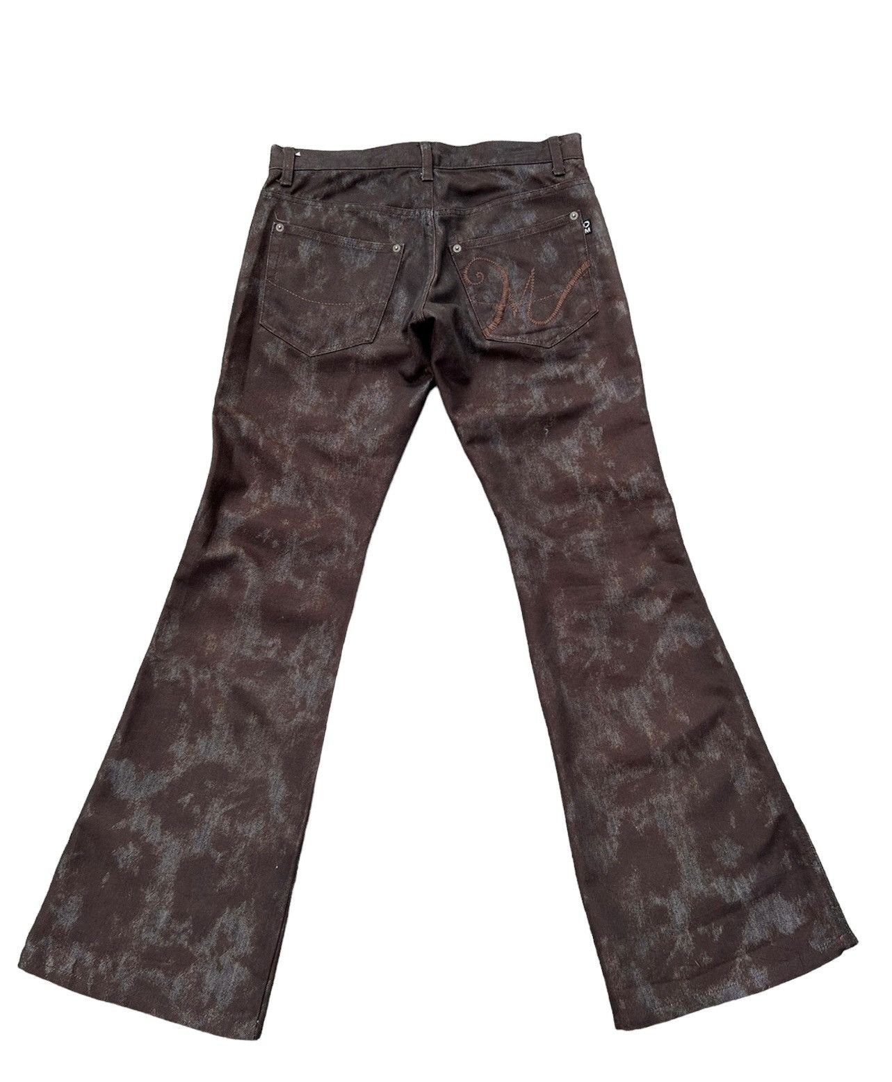 Morgan Homme Vintage 2000s Morgan Homme Japan Abstract Print Flare Jeans Size US 29 - 2 Thumbnail