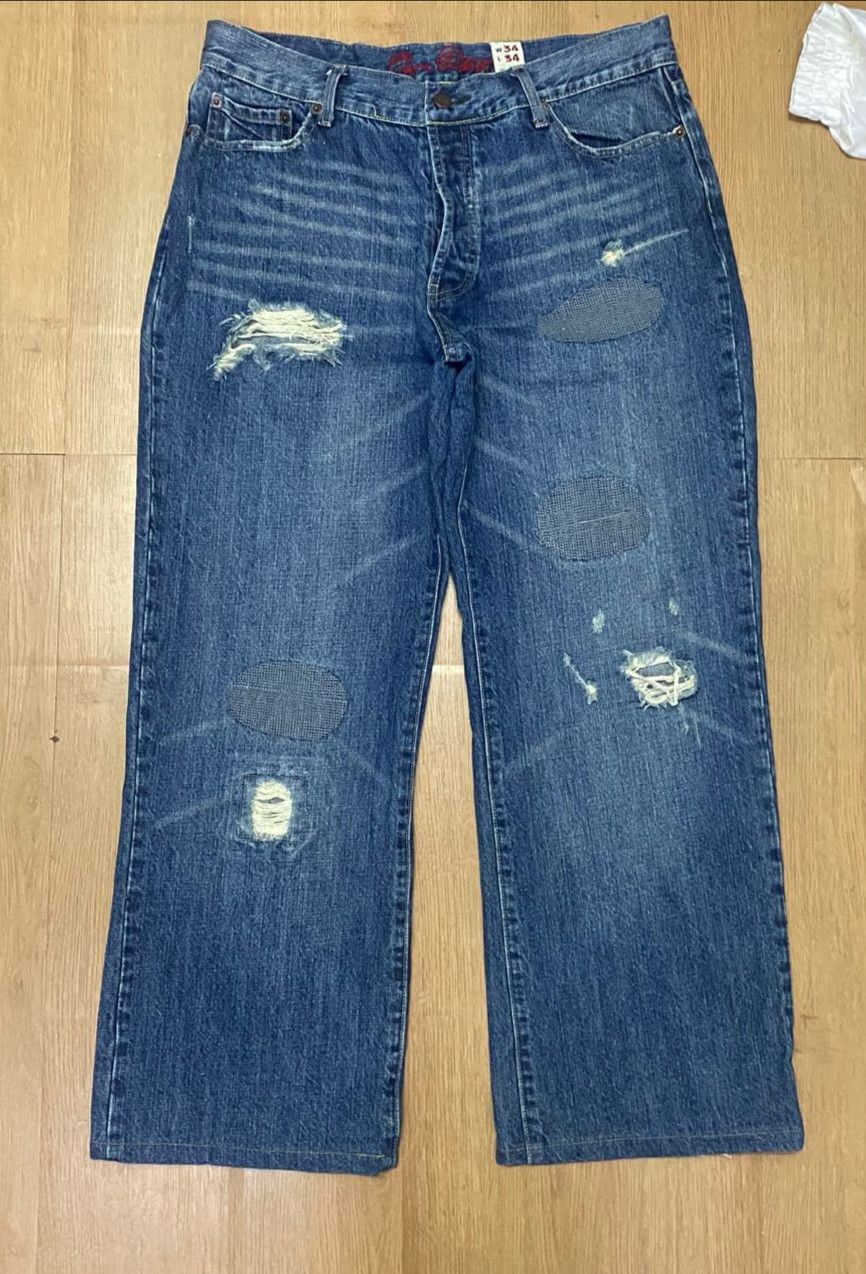 If Six Was Nine Vintage Ezy Distressed Denim Size US 34 / EU 50 - 1 Thumbnail