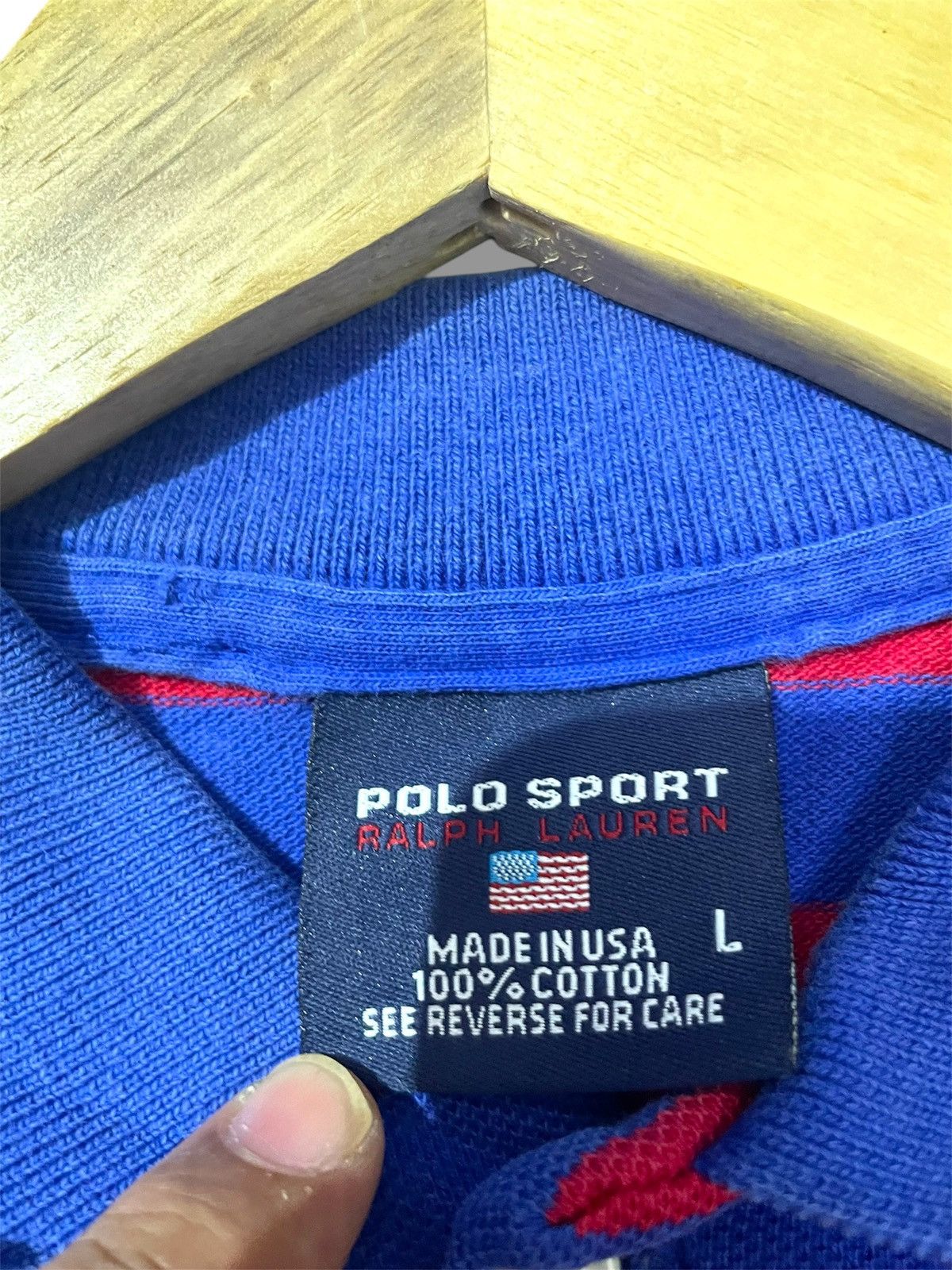 Polo Ralph Lauren × Vintage vintage Polo Sport Stripe Tshirt Collar Size US L / EU 52-54 / 3 - 7 Thumbnail