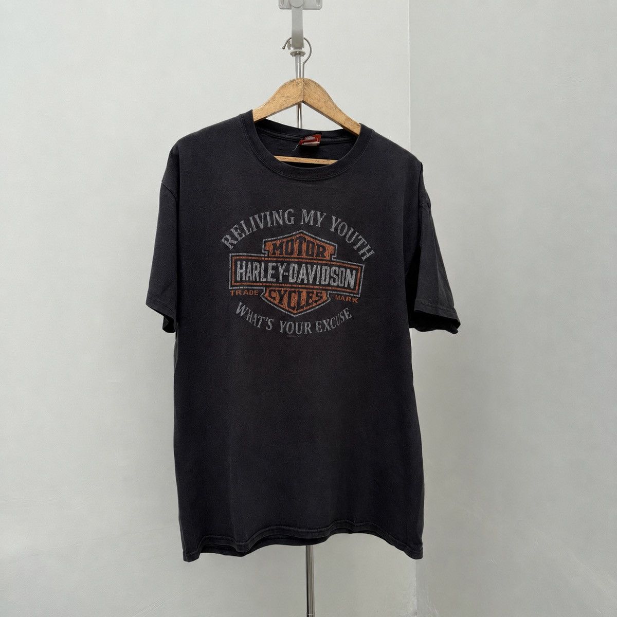 Vintage Harley-Davidson “Reliving My Youth” 2014 Graphic T-Shirt Size US XL / EU 56 / 4 - 1 Thumbnail