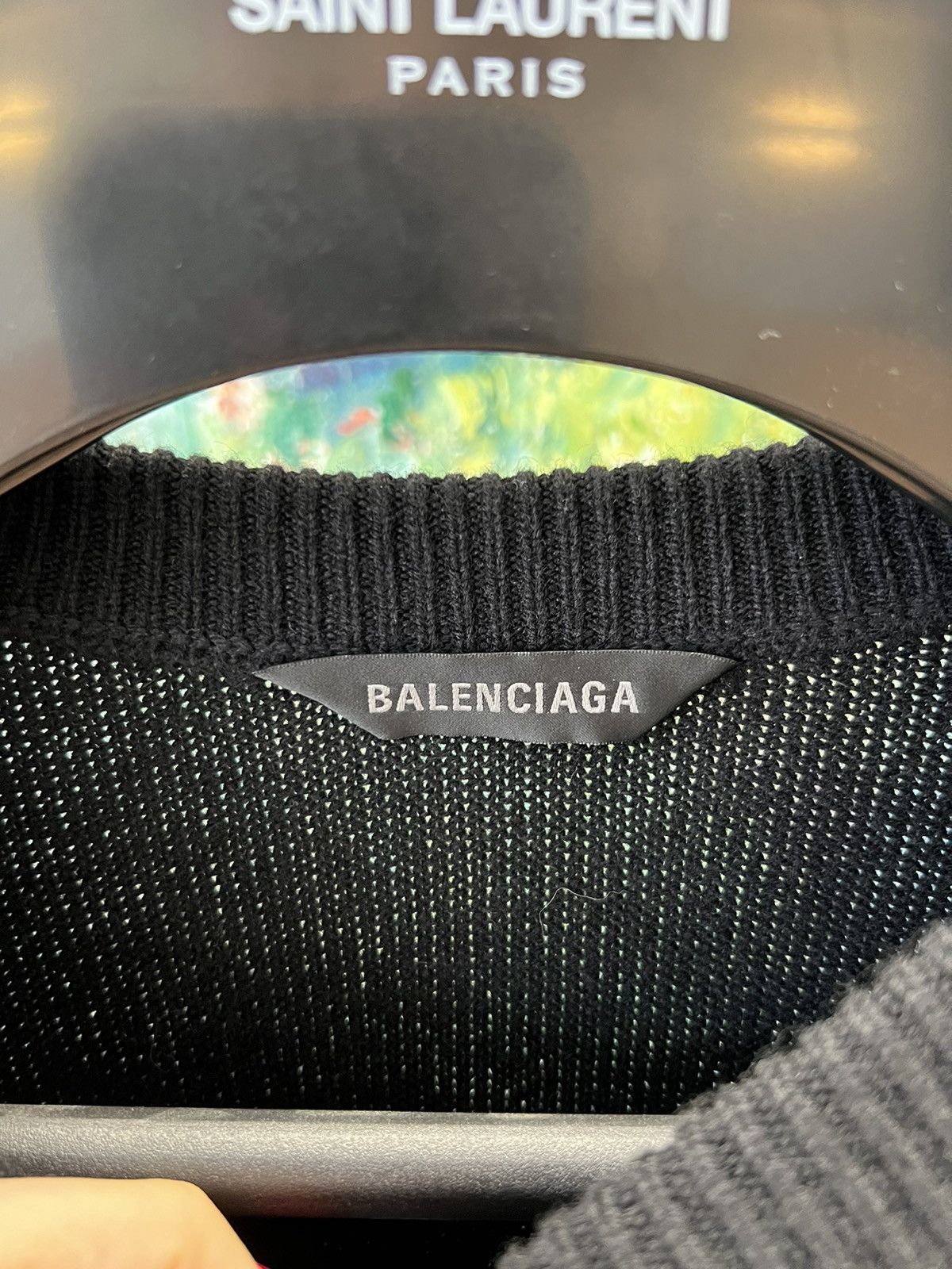 Balenciaga Balenciaga Black Embroidered Sweater Size US M / EU 48-50 / 2 - 10 Thumbnail