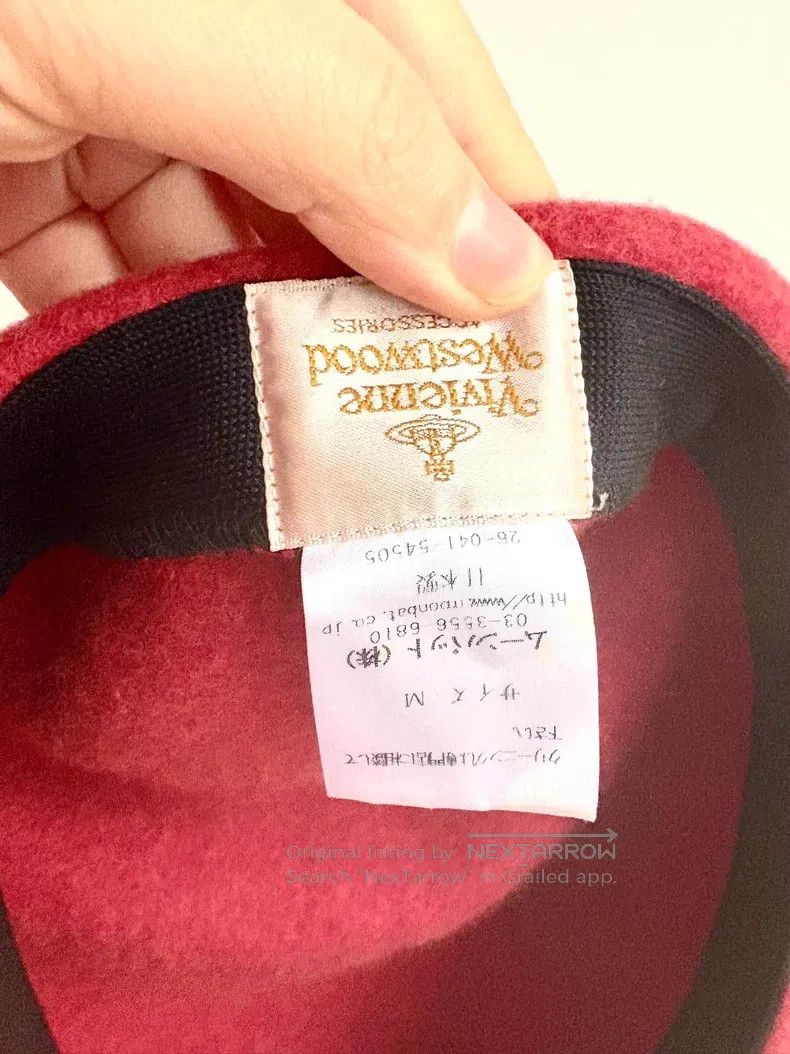 Vivienne Westwood Vivienne Westwood Red Large Saturn Embroidered Beret Size ONE SIZE - 5 Thumbnail