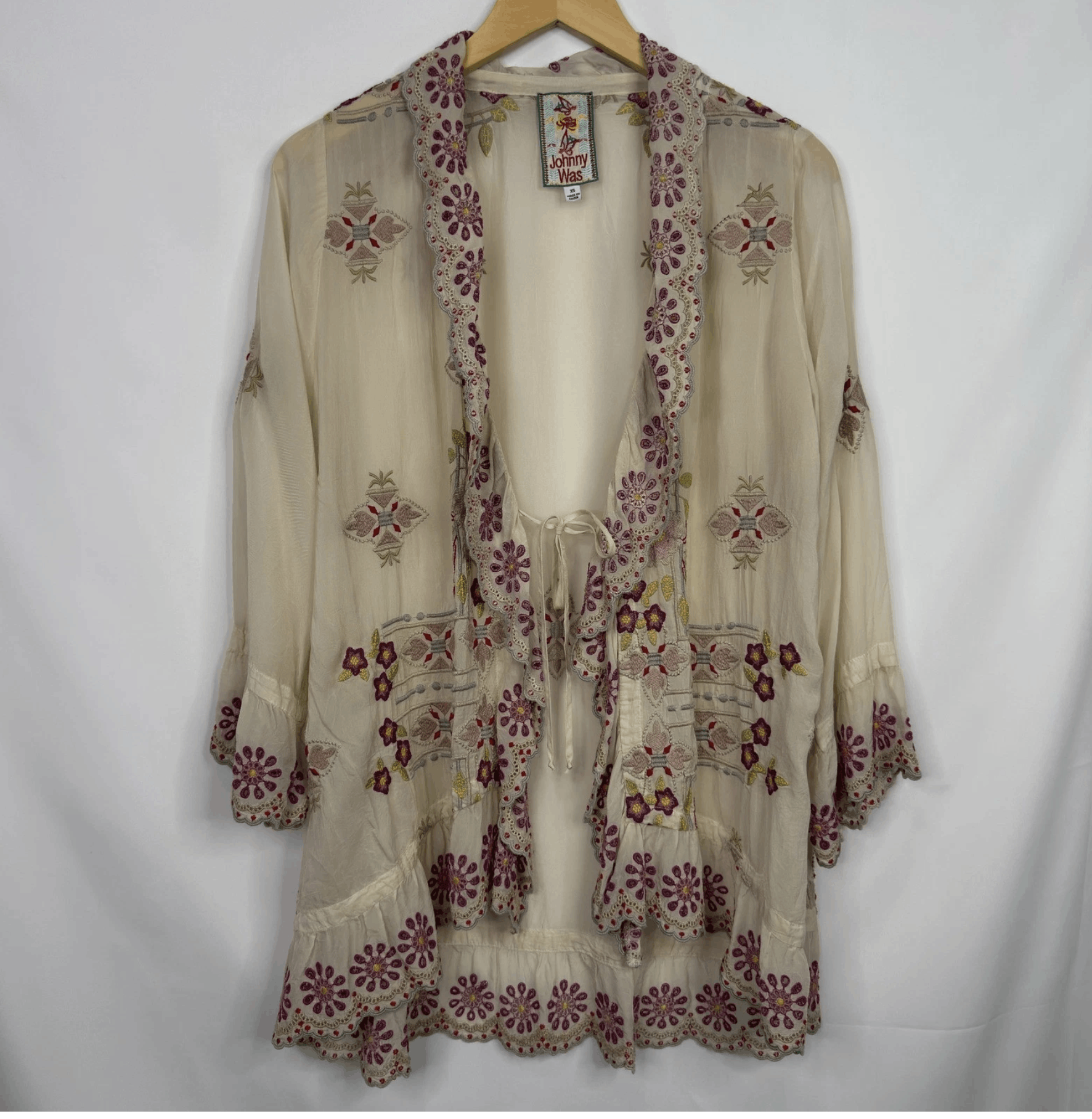 Johnny Was Johnny Was Embroidered Boho Kimono Jacket Size XS / US 0-2 / IT 36-38 - 8 Thumbnail
