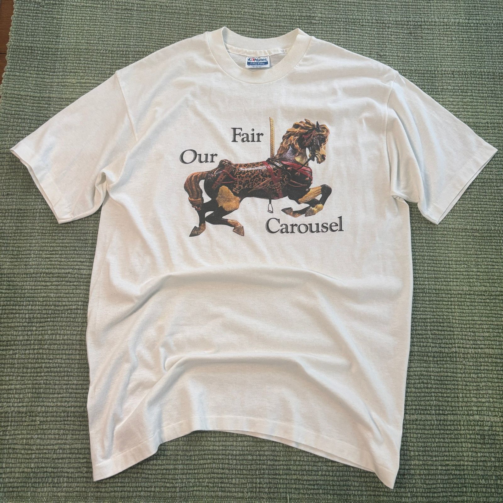 Hanes × Vintage Vintage 90s Our Fair Carousel Amusement Park Tee Shirt M/L Size US L / EU 52-54 / 3 - 2 Thumbnail