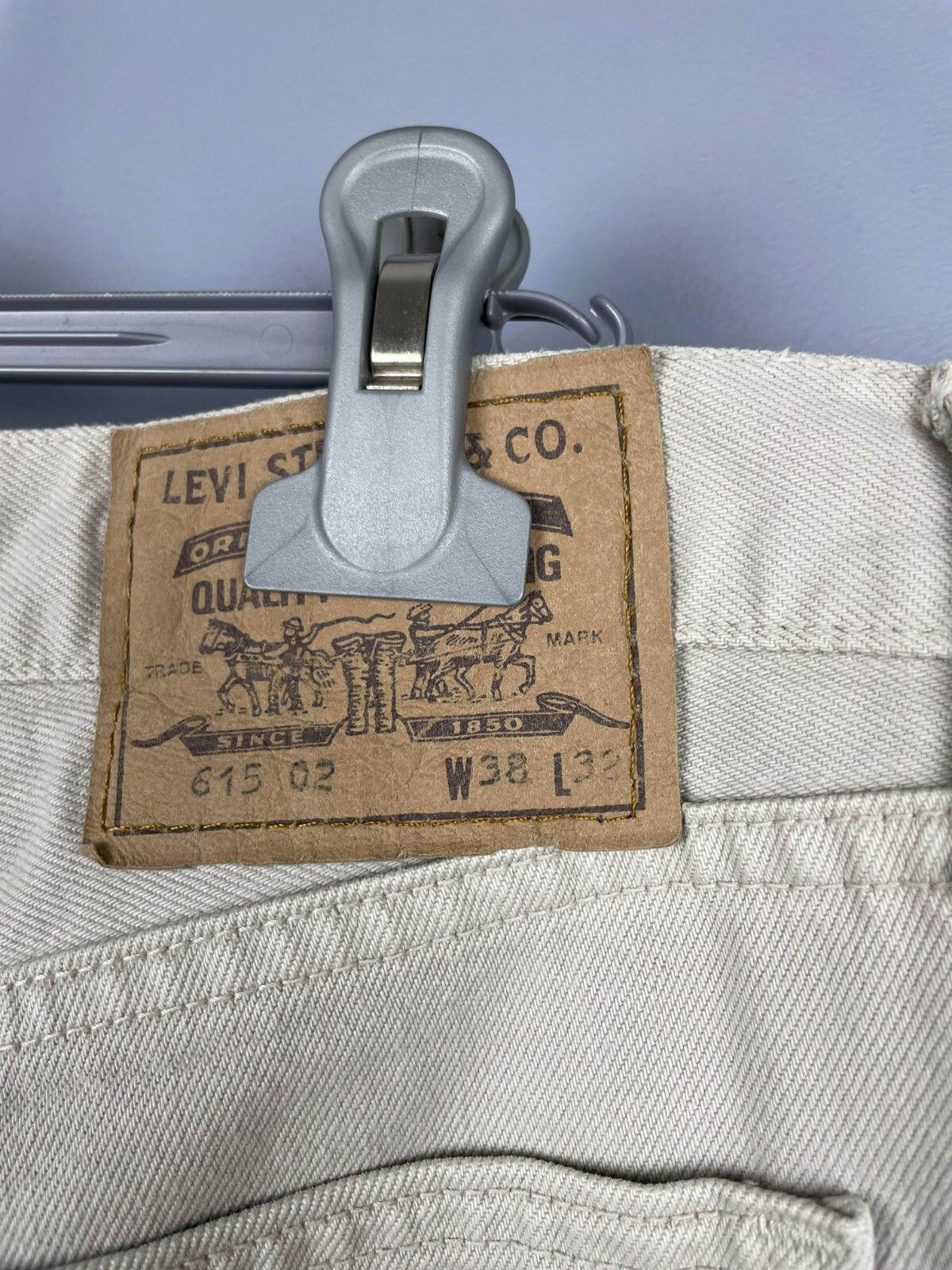 Levi's × Vintage Levis 615 Orange Tab Vintage Denim Jeans Beige 90s Straight Size US 38 / EU 54 - 7 Thumbnail