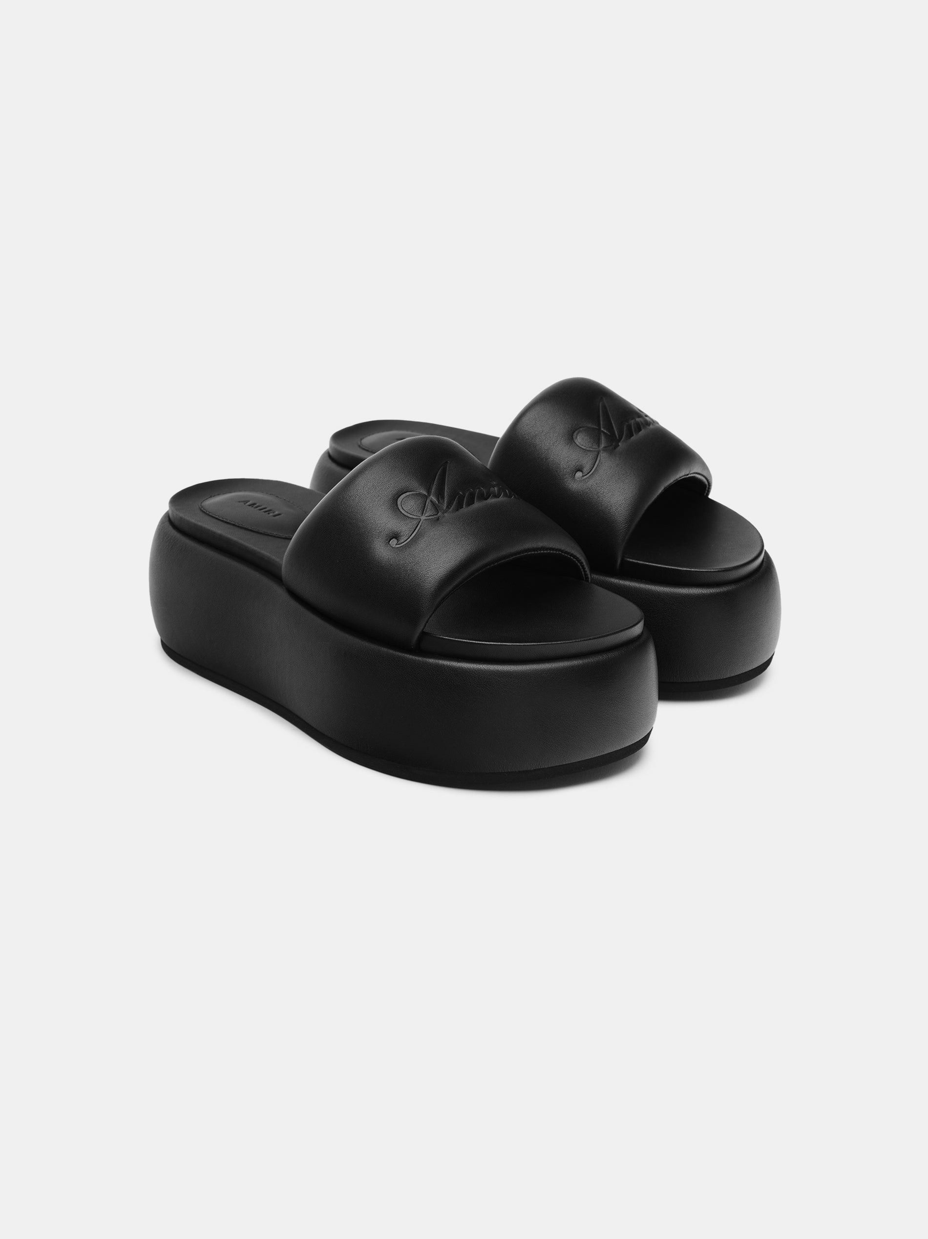 Amiri oc11z0525 Script Platform Sandals in Black Size US 8 / IT 38 - 2 Thumbnail