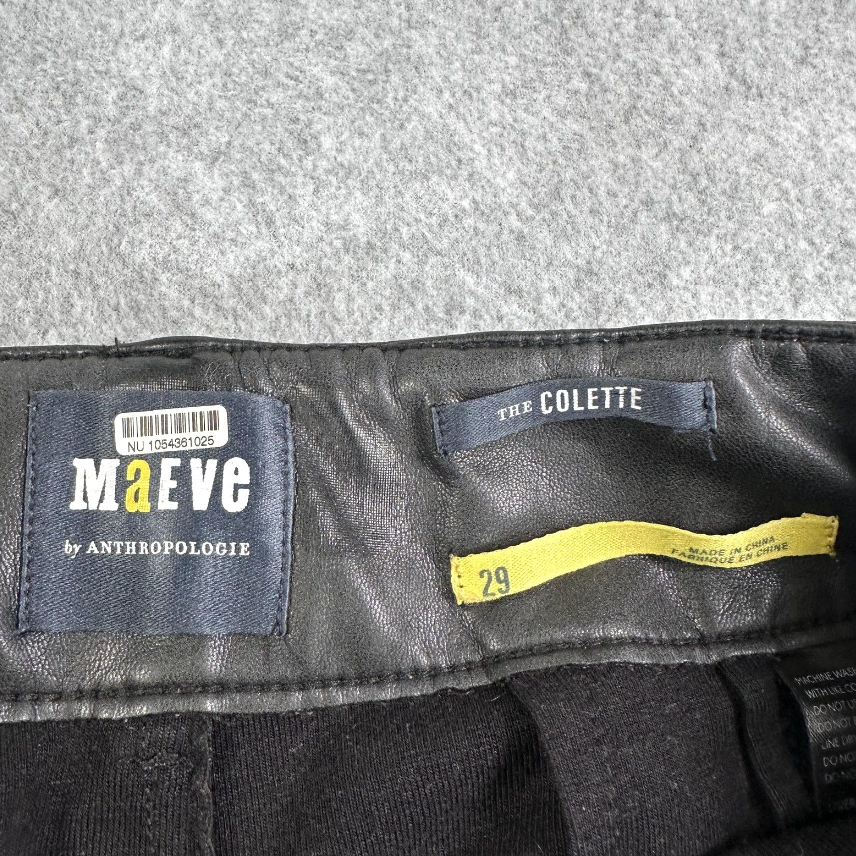 Vintage Maeve The Colette Pants Womens 29 Black Faux Leather Wide Leg High Rise Dress Pants Size 29" - 2 Thumbnail