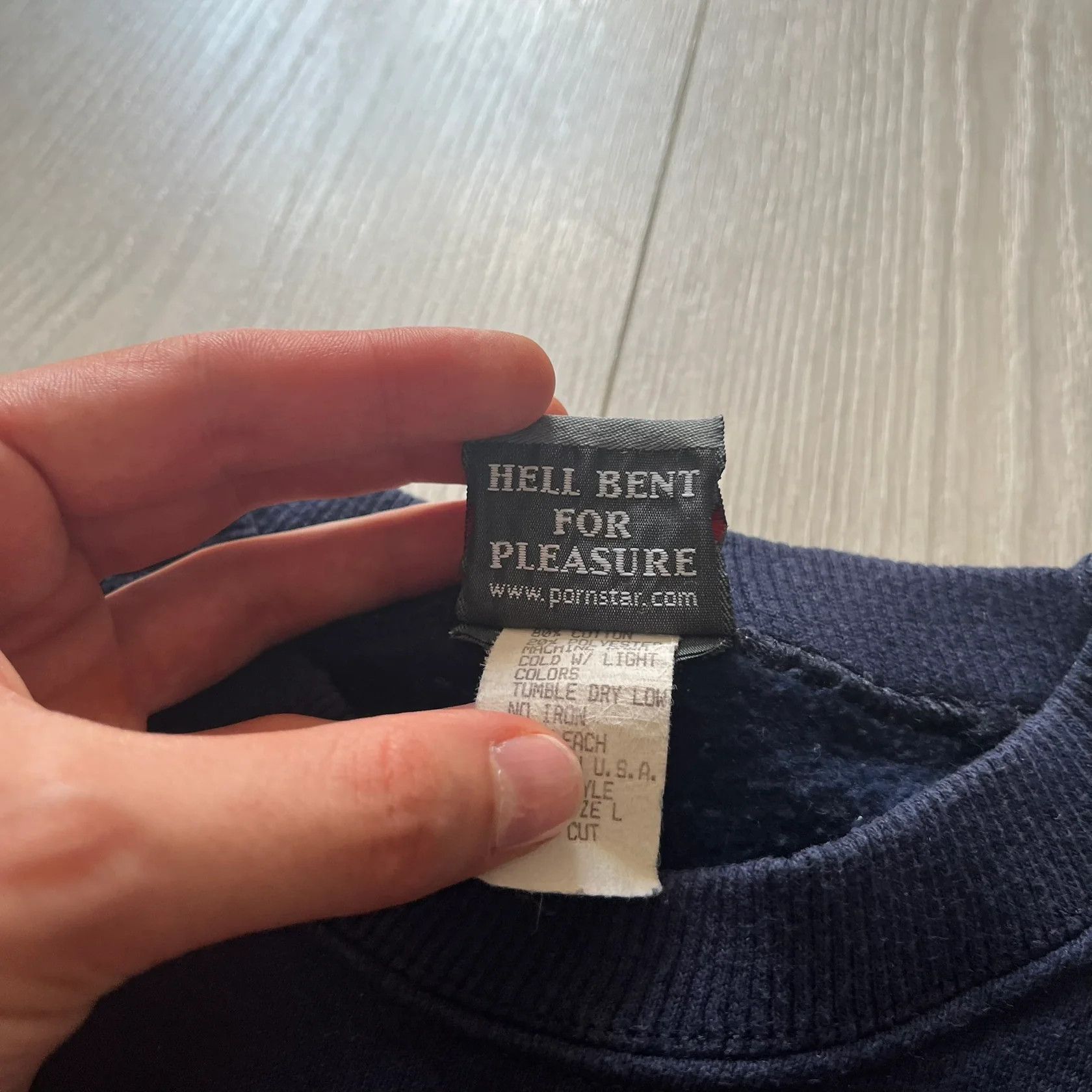 Vintage Porn Star Clothing Navy Crewneck 90's Size US L / EU 52-54 / 3 - 6 Thumbnail