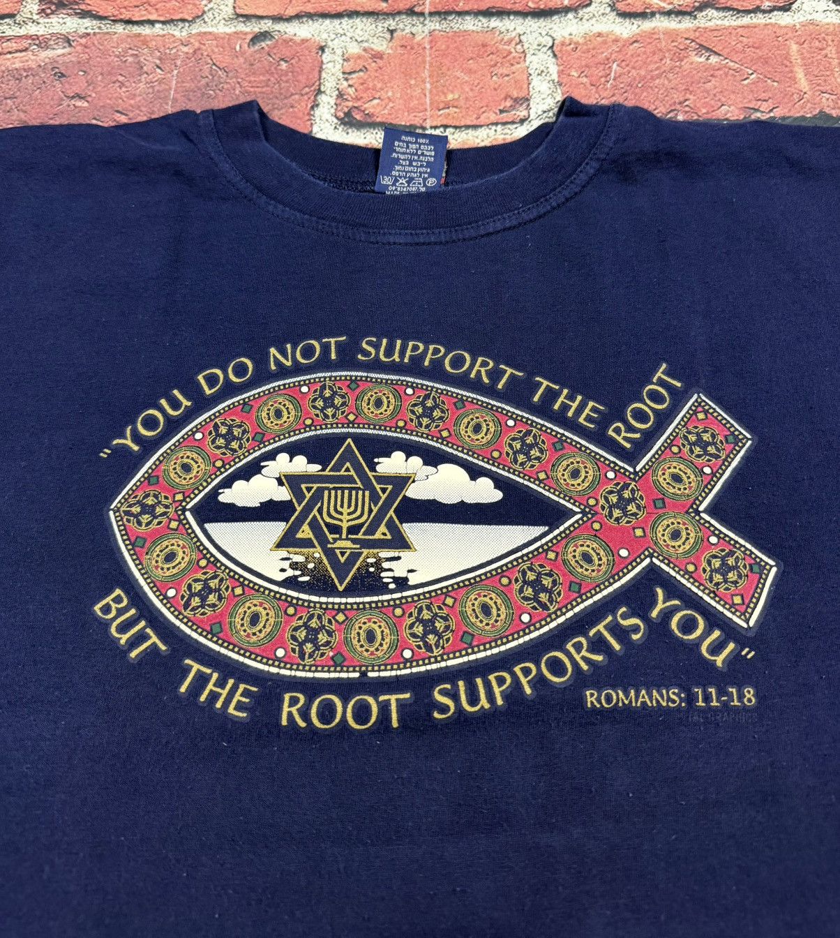 Other Vintage Messianic Jewish Star of David Menorah Fish Romans Size US XXL / EU 58 / 5 - 2 Thumbnail