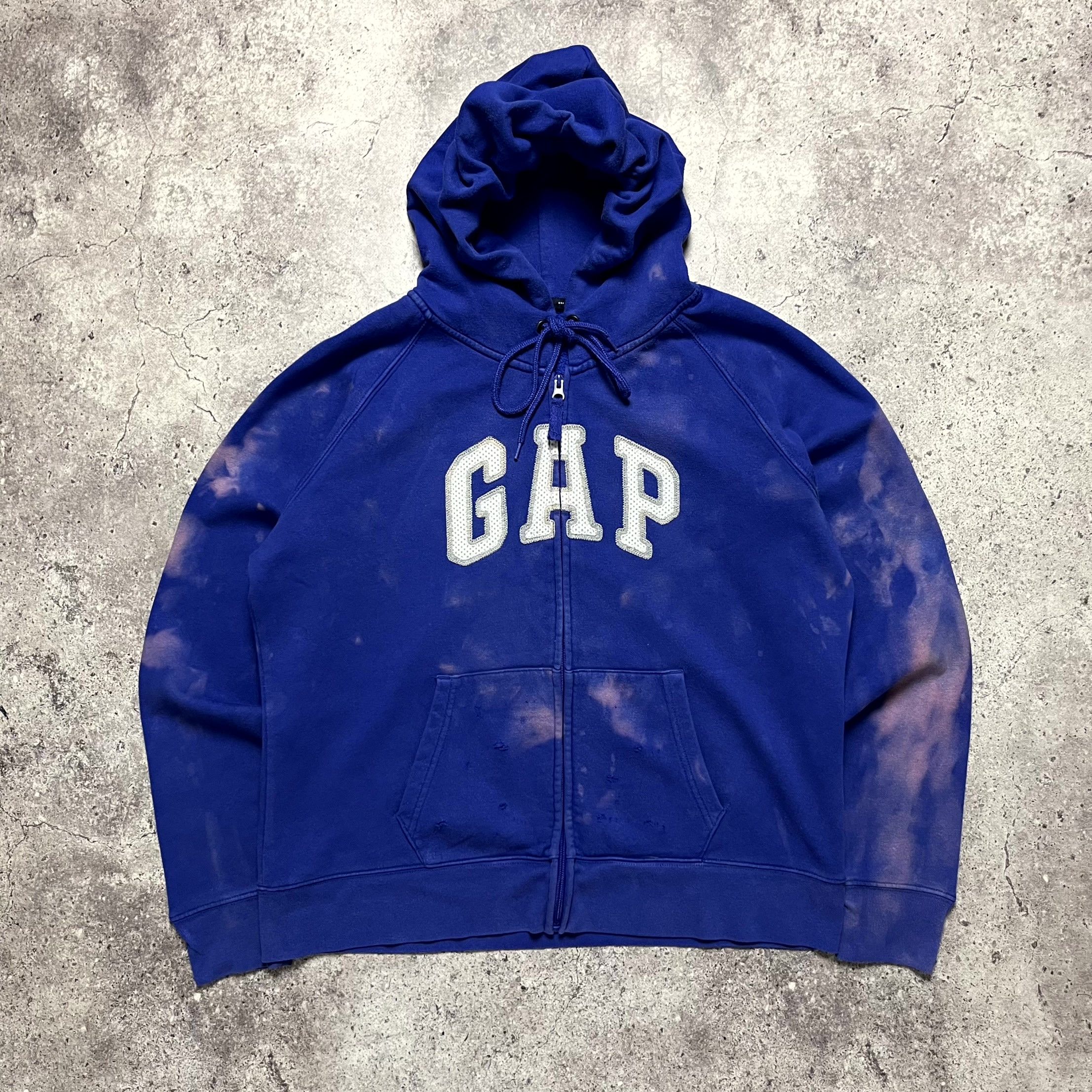 Gap Gap Fullzip Distressed Tie Dye Blue Hoodie Size M (Women XL) Size US M / EU 48-50 / 2 - 4 Thumbnail