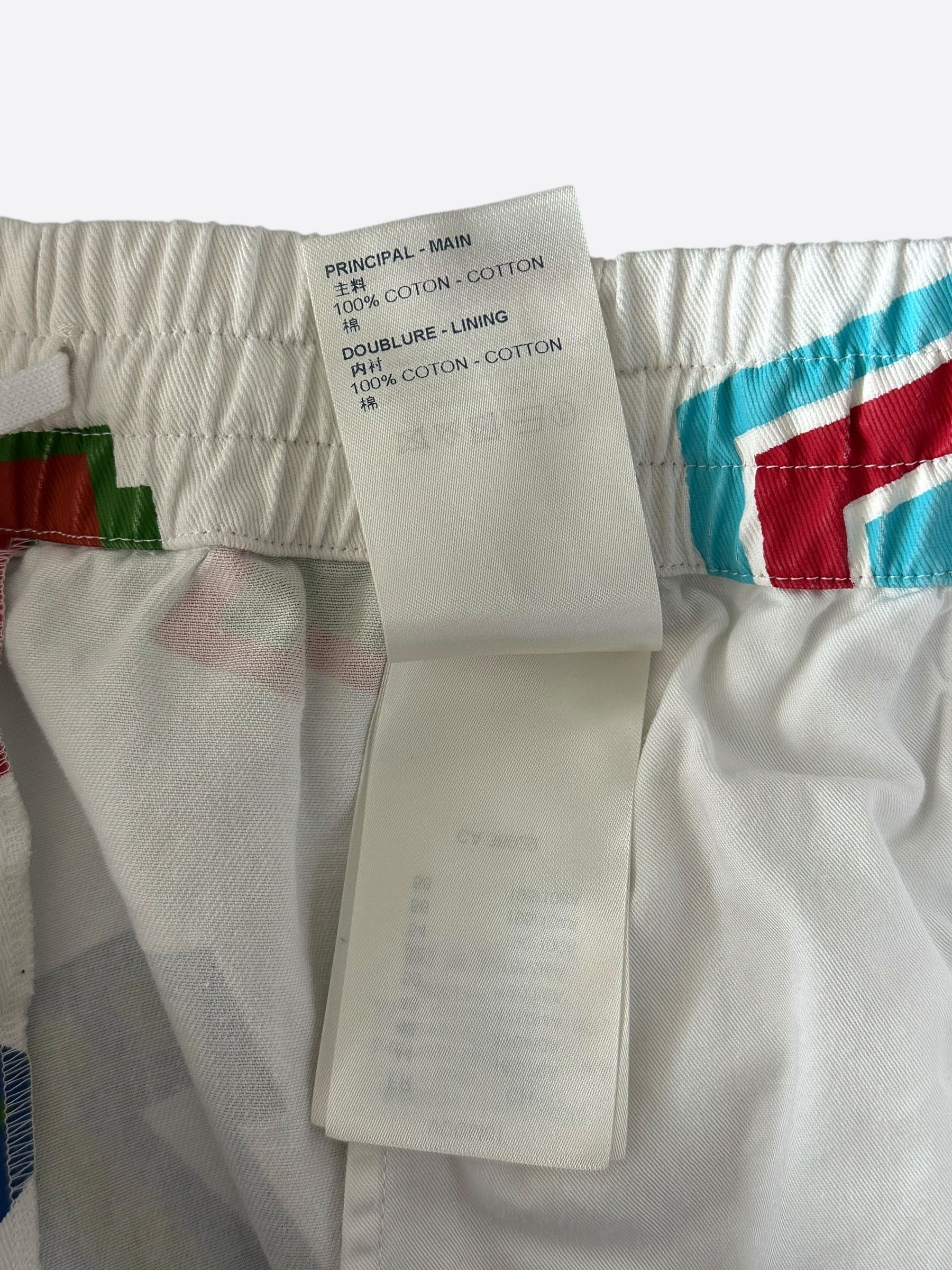 Louis Vuitton Louis Vuitton NBA White Multicolor Letter Shorts Size US 34 / EU 50 - 5 Thumbnail