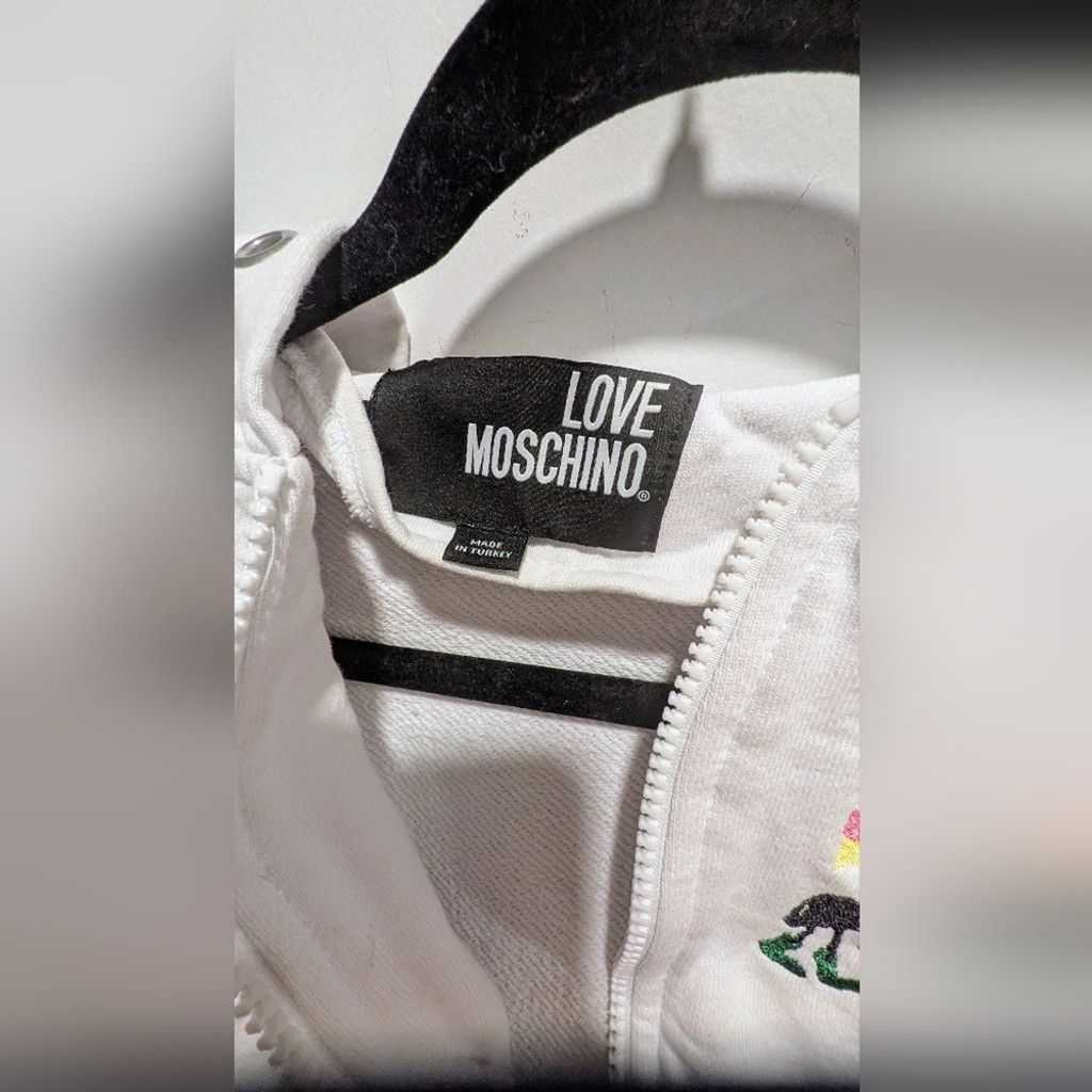 Love Moschino Love Moschino White Hoodie with Floral Design Size S / US 4 / IT 40 - 4 Thumbnail