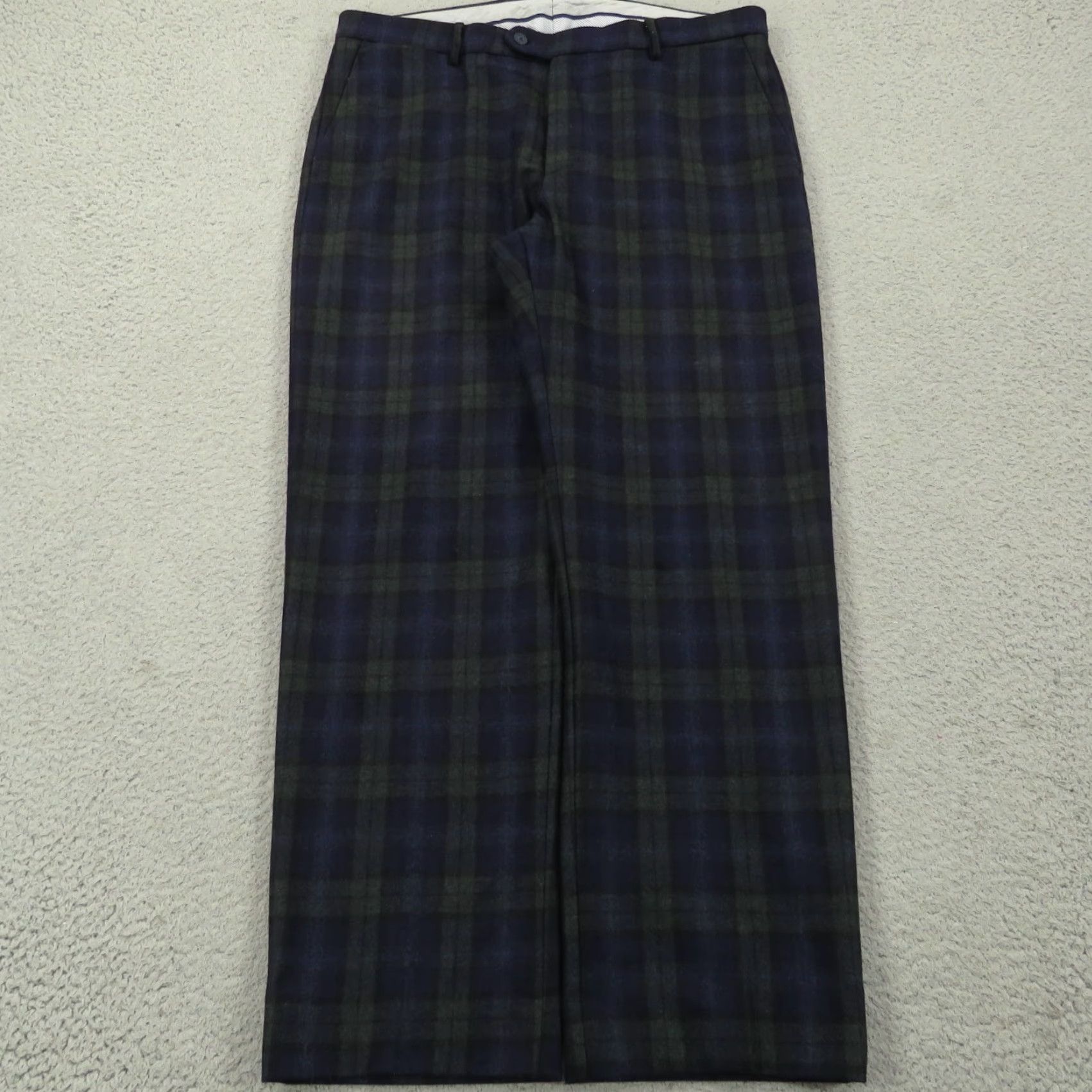 Peter Millar Peter Millar Pants Mens 35x30 Wool Navy Blackwatch Tartan Plaid Golf Trousers Dress Pants Size US 35 - 7 Thumbnail